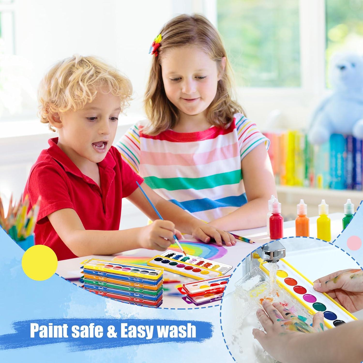 Set de Pintura Acuarela 24 Piezas Watersay 8 Colores Lavables