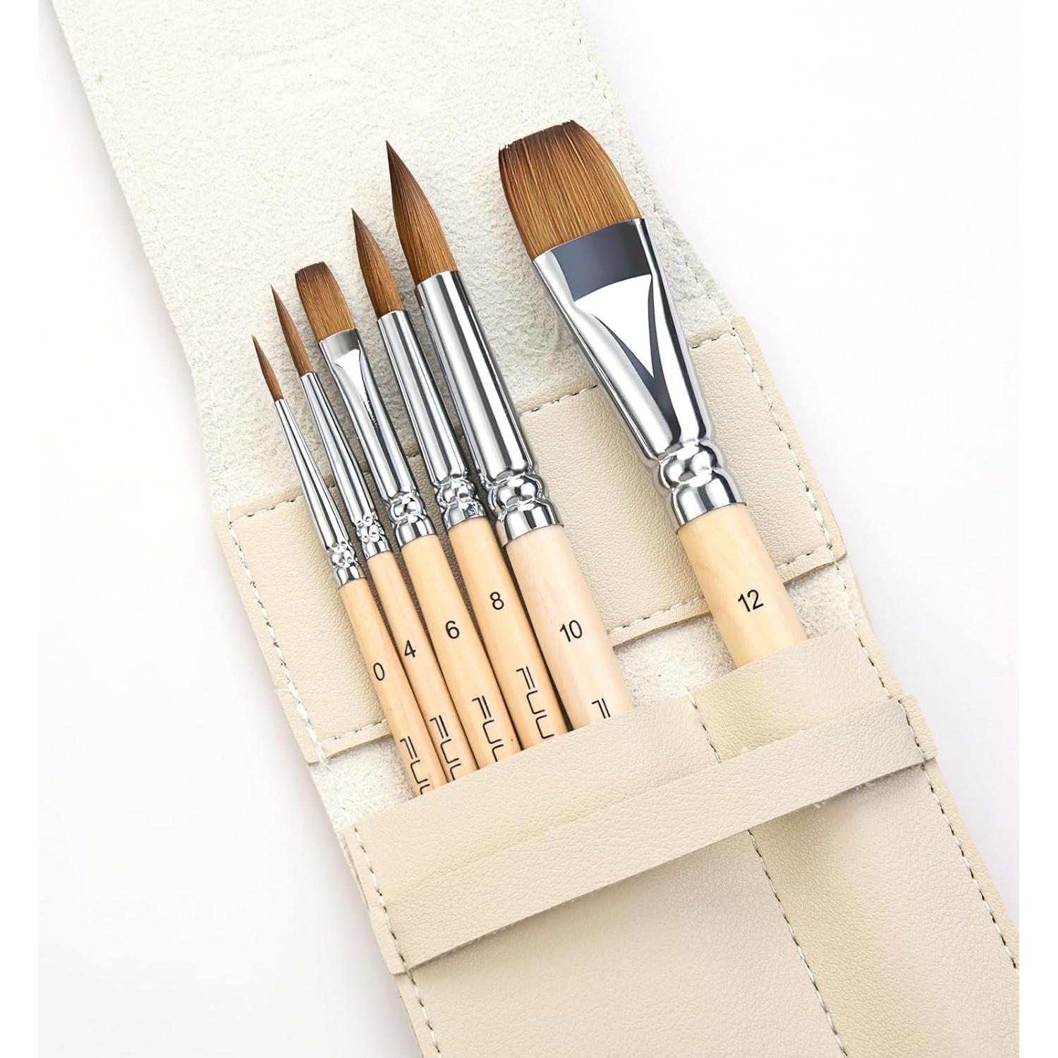 Set de Pinceles de Acuarela de Sable Fuumuui 6pcs Viaje