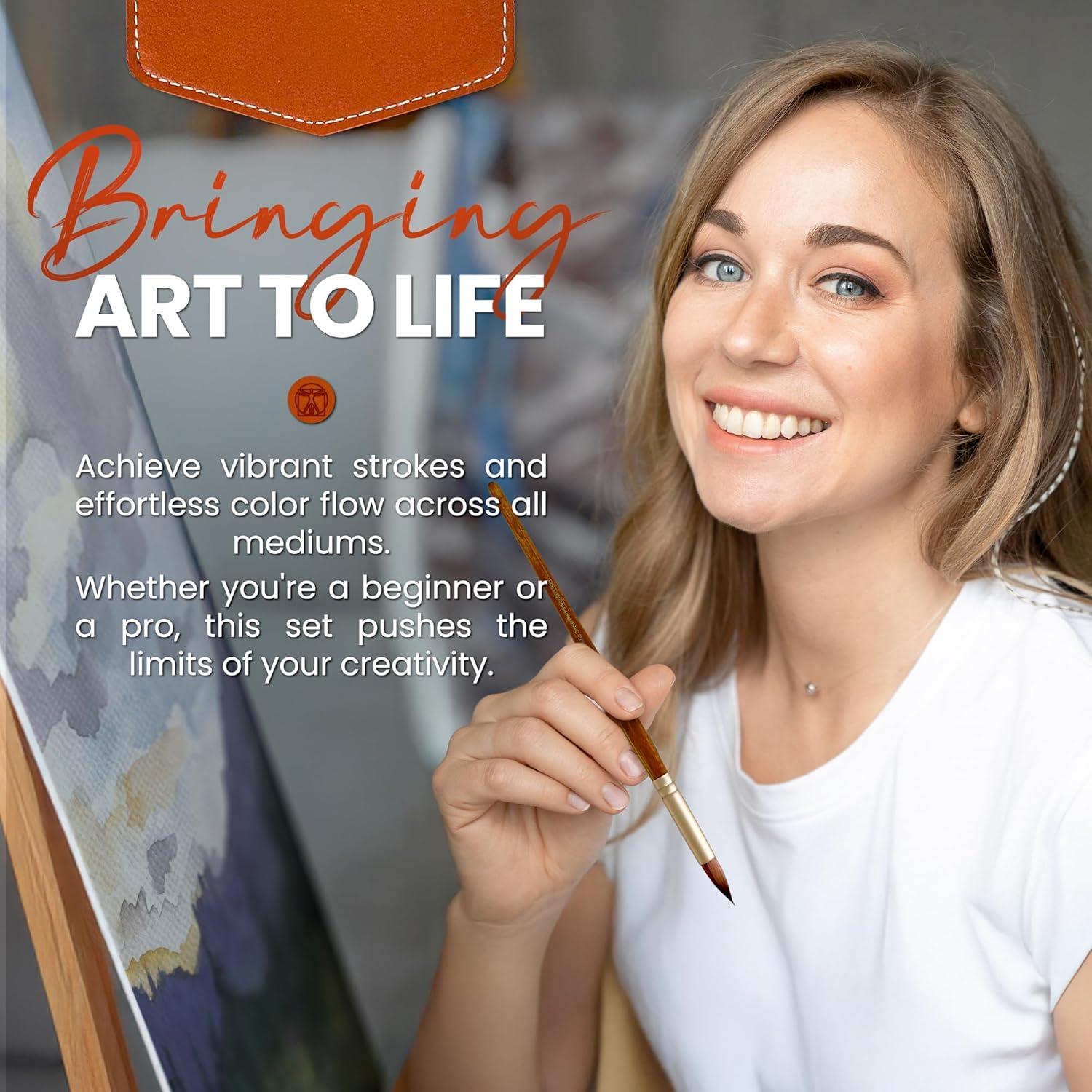 Juego de Pinceles de Acuarela Renaissance Artisans 8 Pcs