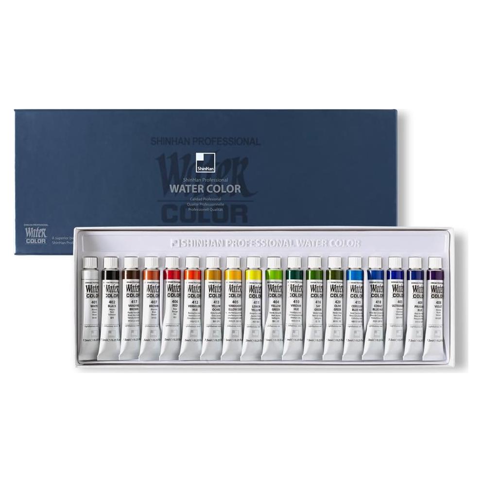 Conjunto de 18 tubos de acuarela profesional ShinHan 7.5ml