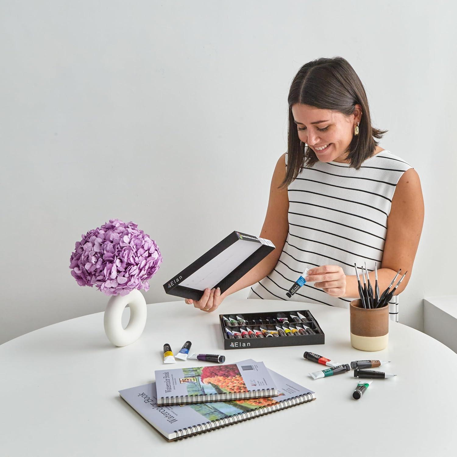 Juego de Pintura Acuarela Profesional Elan 24 Tubos 11.8ml No Tóxicos