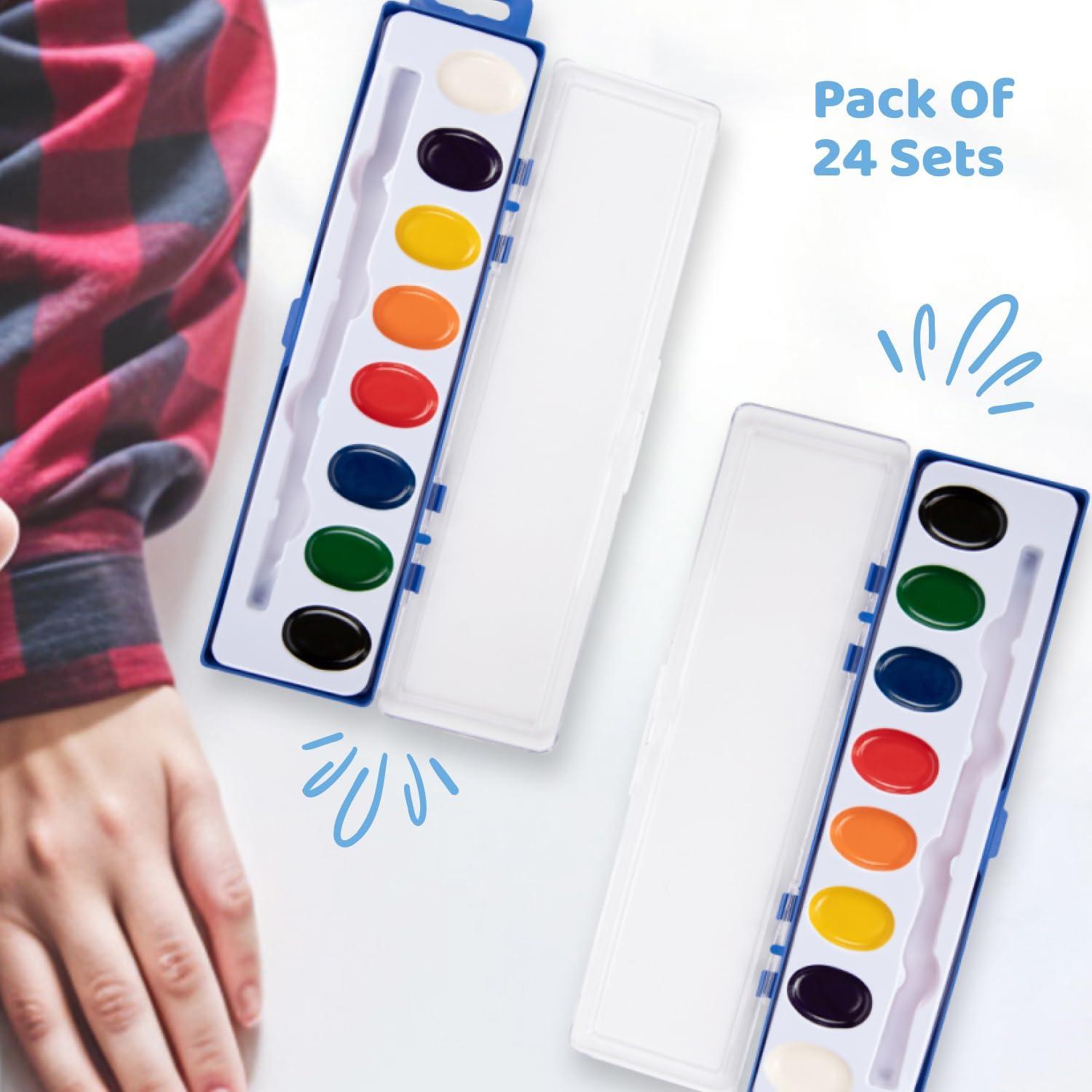 Set de Pintura Acuarela Neliblu 24 Colores Lavables para Niños