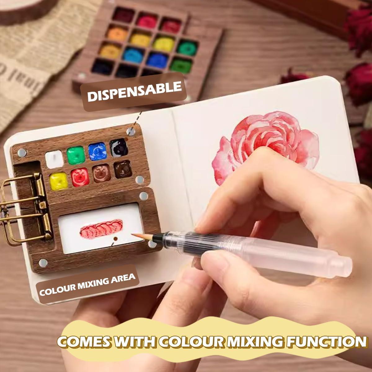 Juego de Acuarelas de Viaje Rumexeng con 12 Colores y Pincel