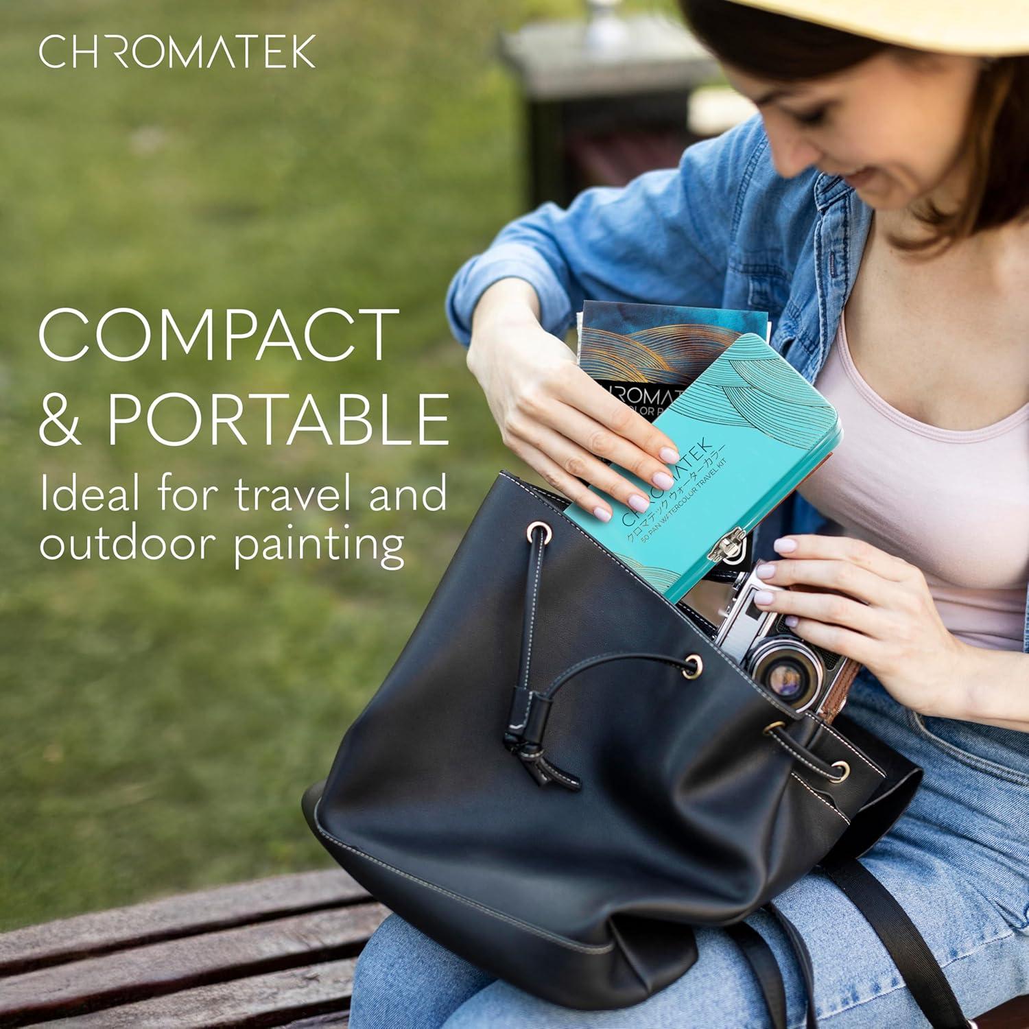 Juego de Pintura Acuarela CHROMATEK 50 Colores y Estuche