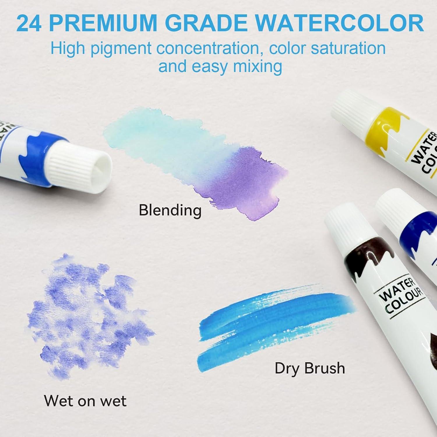 Juego de Pintura Acuarela Mini URSOQ con 24 Colores y Pinceles