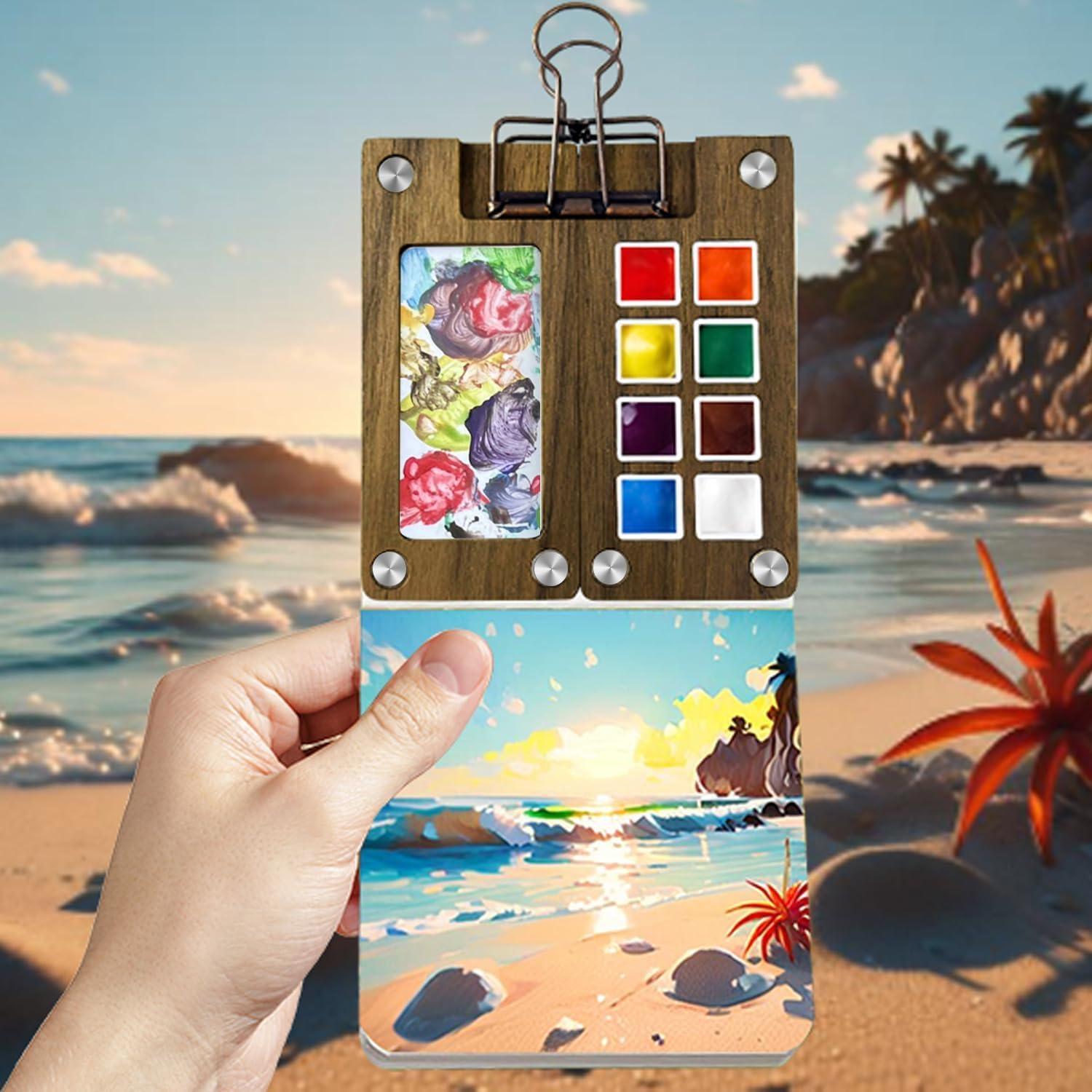 Juego de Pintura Acuarela Mini URSOQ con 24 Colores y Pinceles