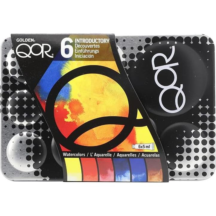 Conjunto de Acuarelas QoR Golden 6 x 5 ml Colores Vibrantes