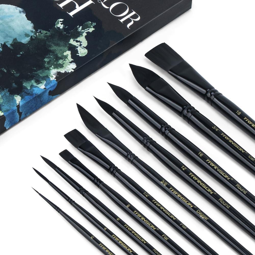 Set de 10 Pinceles de Acuarela Transon Profesionales