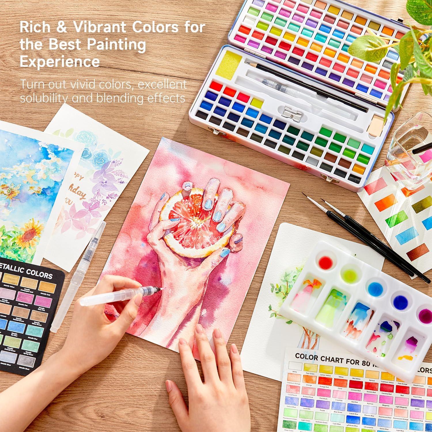 Juego de Pintura Acuarela Shuttle Art 128 Colores y Herramientas