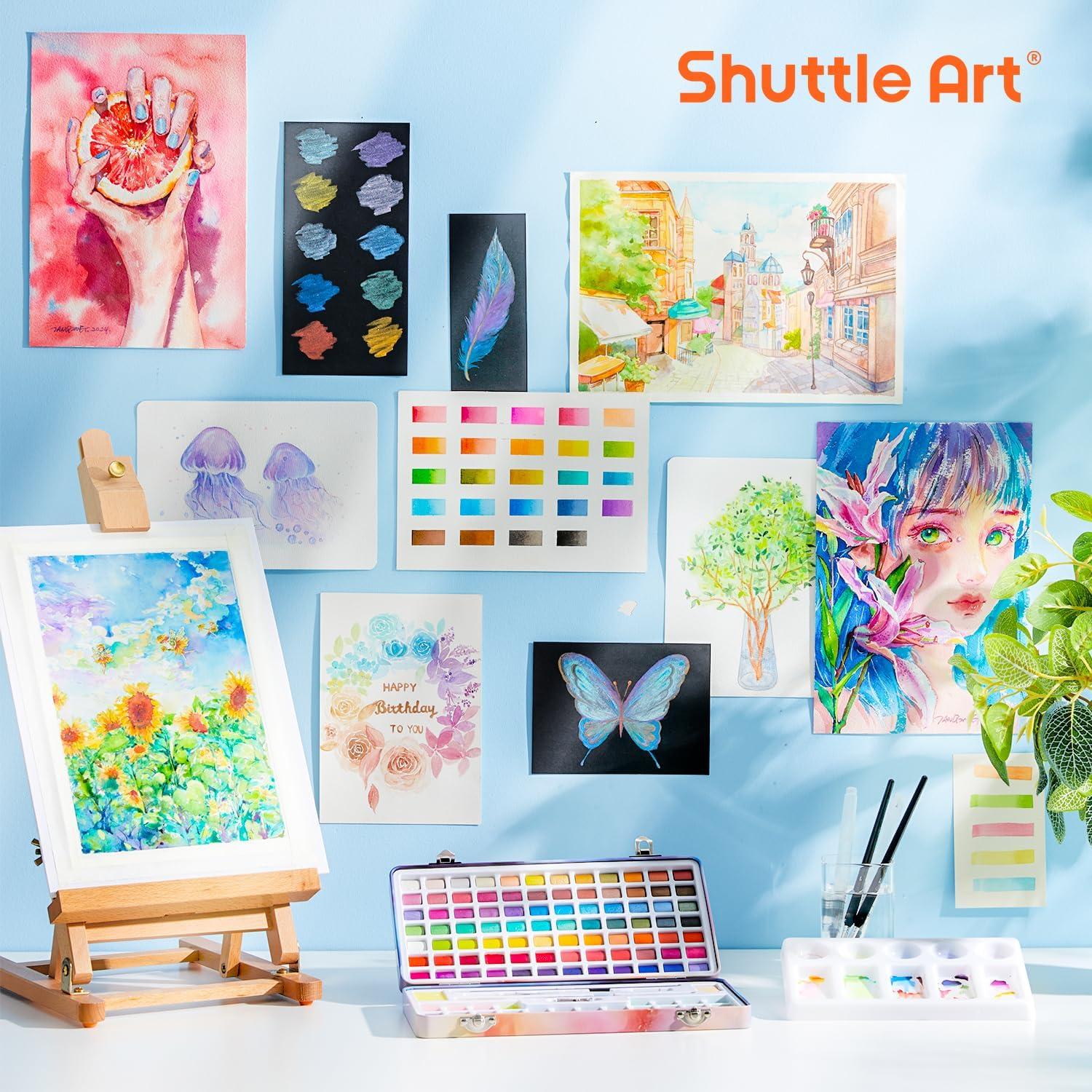 Juego de Pintura Acuarela Shuttle Art 128 Colores y Herramientas