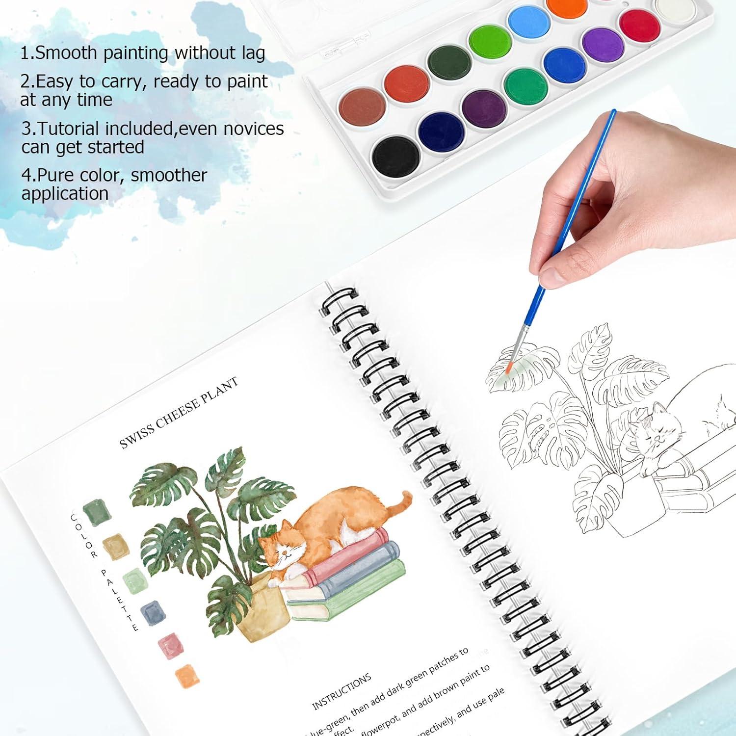 Set de Acuarela Terself con 16 Colores y 15 Hojas de Papel