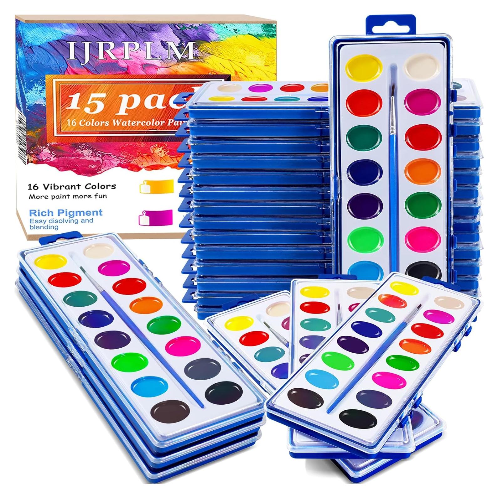 Set de Pintura Acuarela IJRPLM 15 Paquetes 16 Colores Lavables