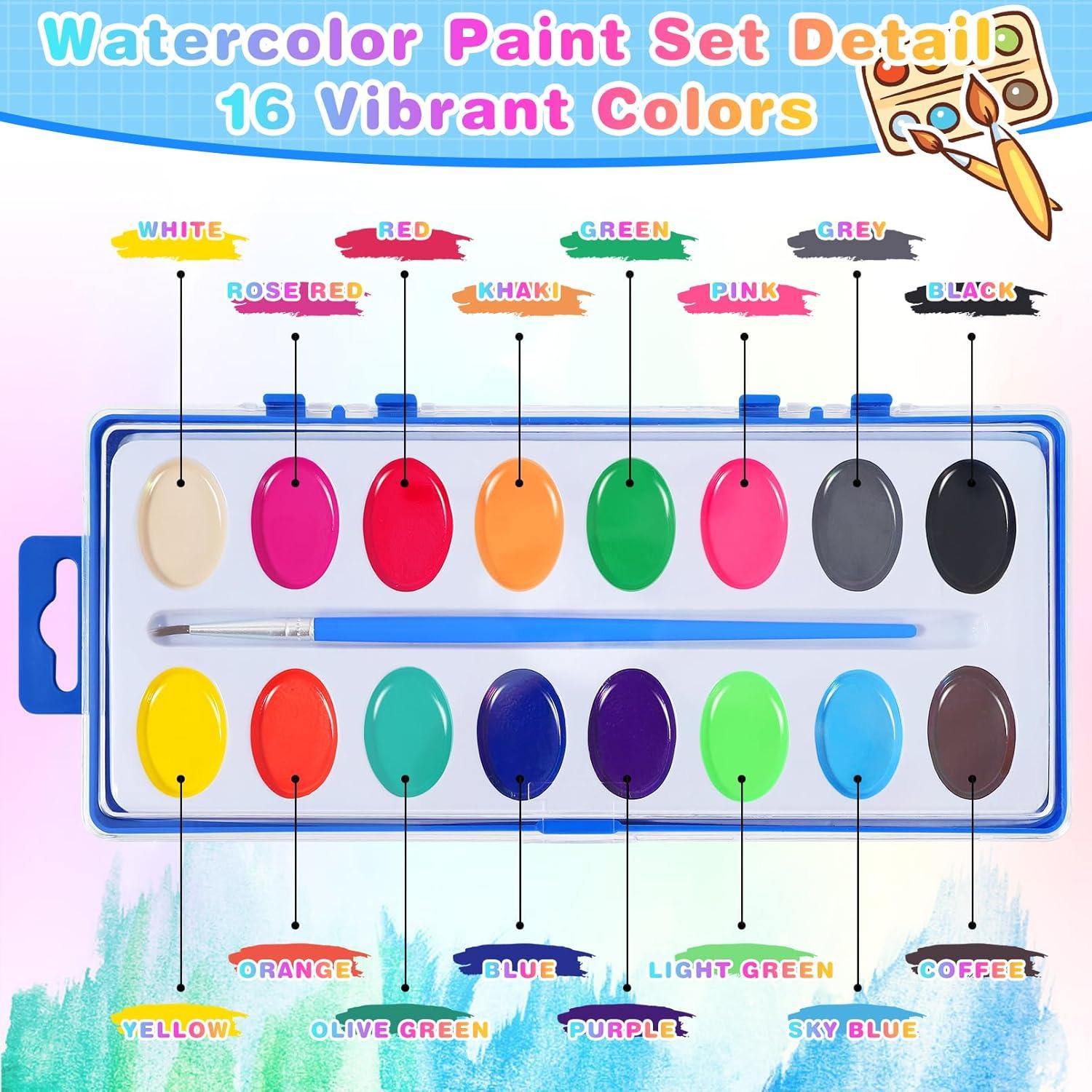 Set de Pintura Acuarela IJRPLM 15 Paquetes 16 Colores Lavables