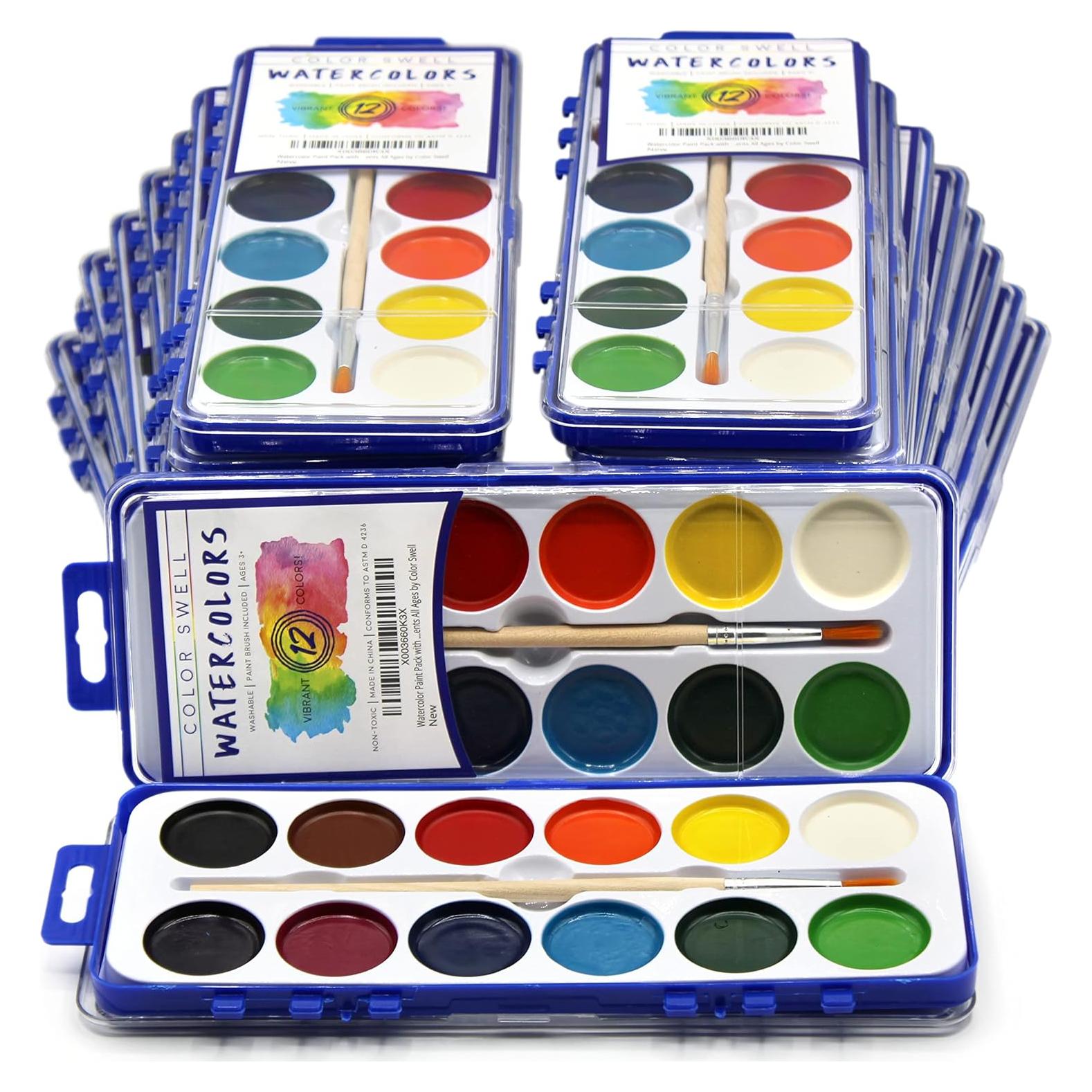 Paquete de Pintura Acuarela Color Swell 12 Colores Lavables