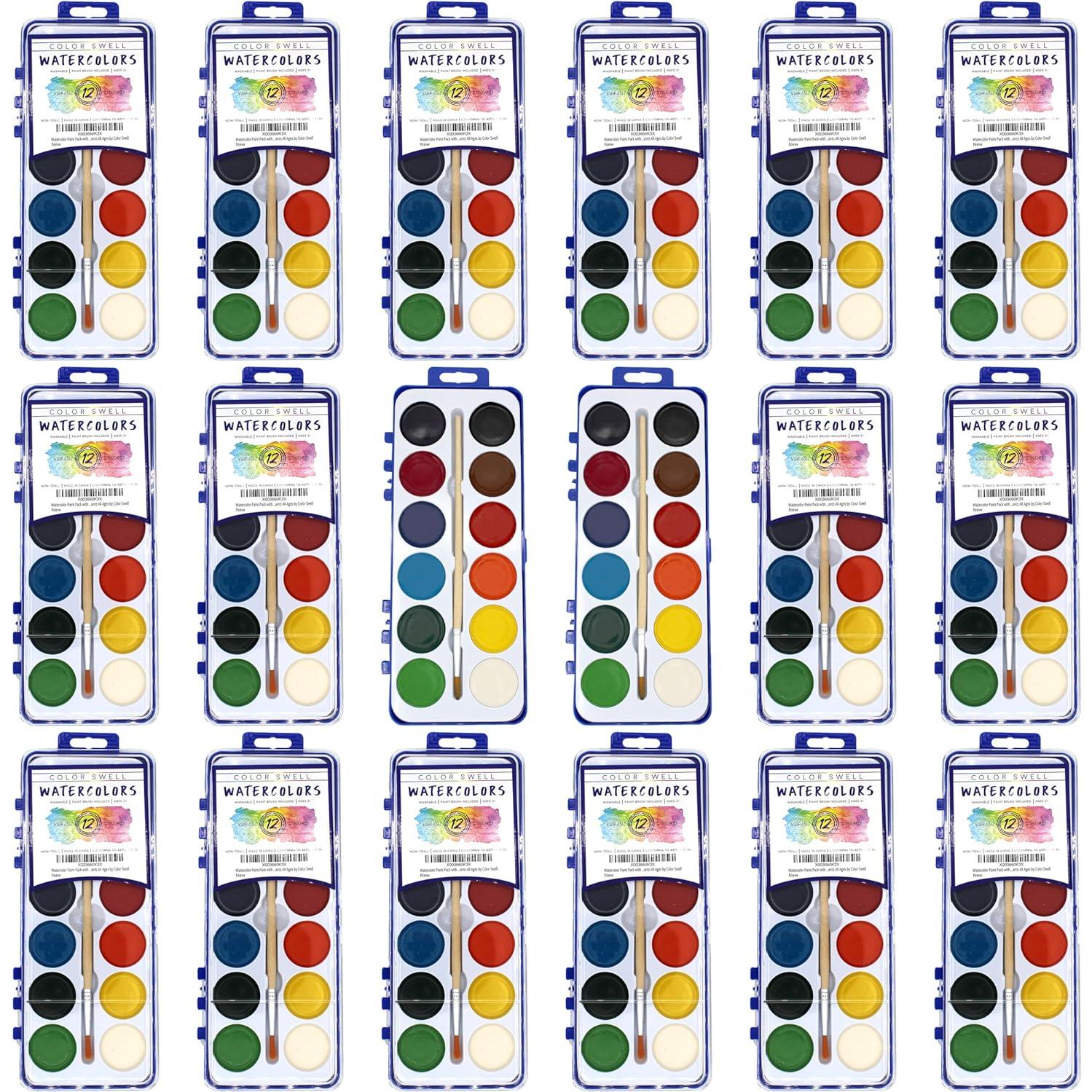 Paquete de Pintura Acuarela Color Swell 12 Colores Lavables