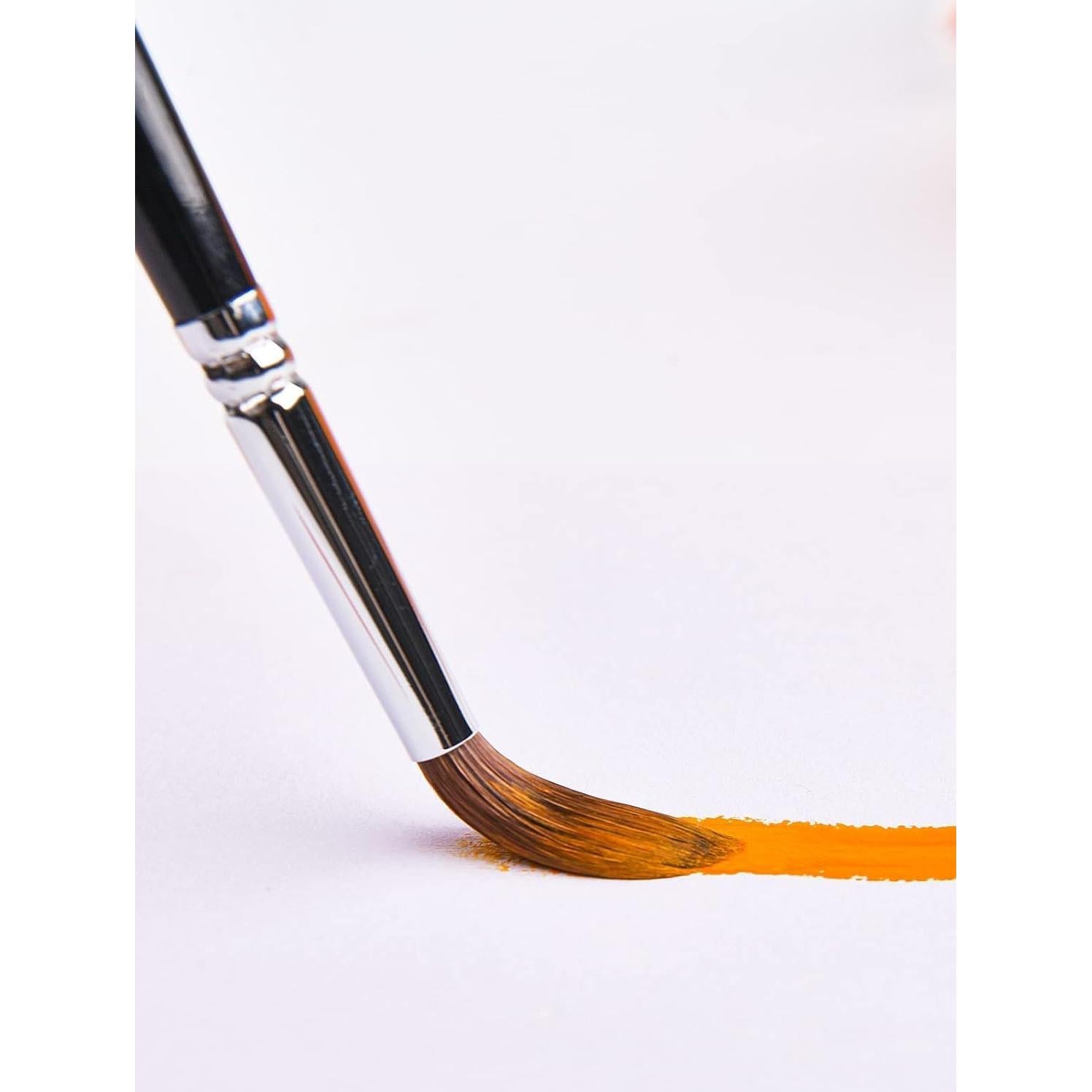 Juego de 10 Pinceles de Acuarela Arce Dorado - Punta Redonda y Planos