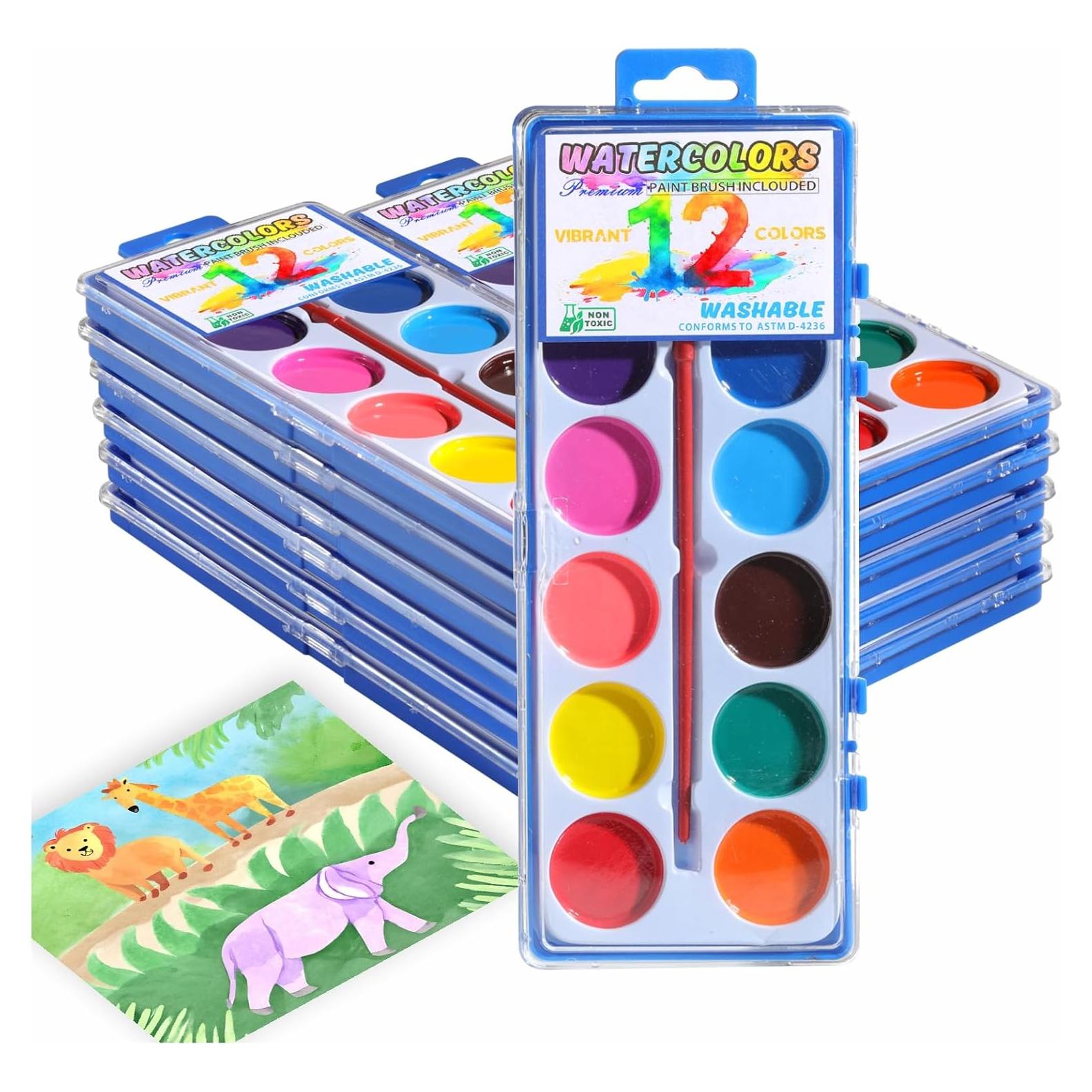 Set de Pintura Acuarela JIANERSHE 12 Colores Lavables 0.79kg