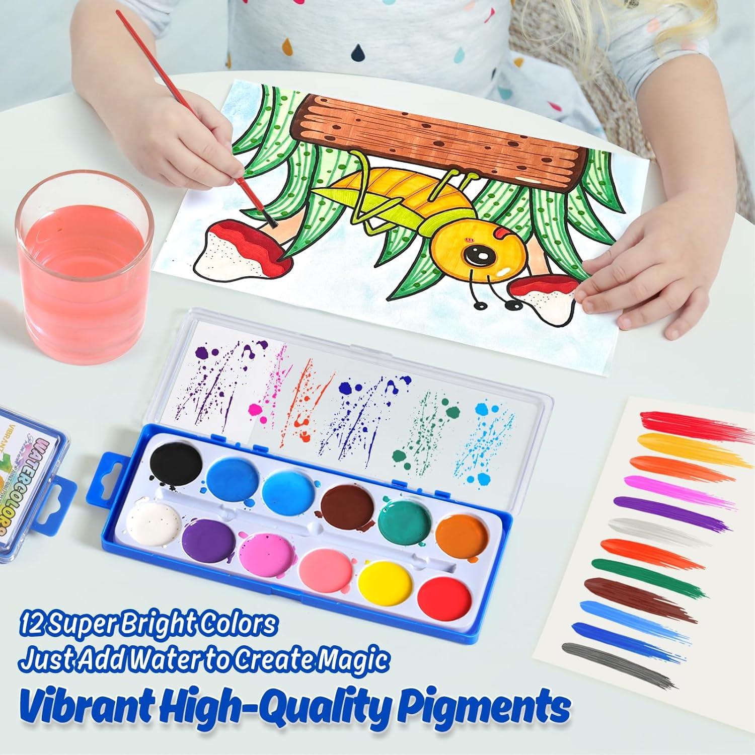 Set de Pintura Acuarela JIANERSHE 12 Colores Lavables 0.79kg