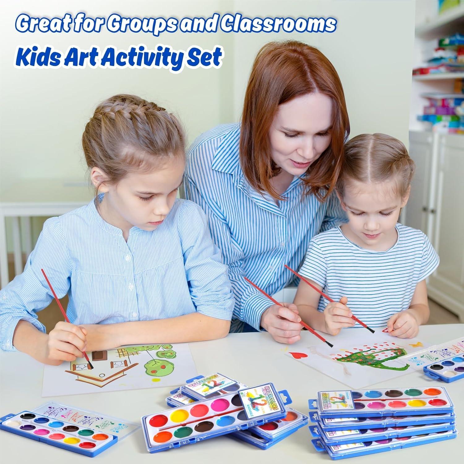 Set de Pintura Acuarela JIANERSHE 12 Colores Lavables 0.79kg