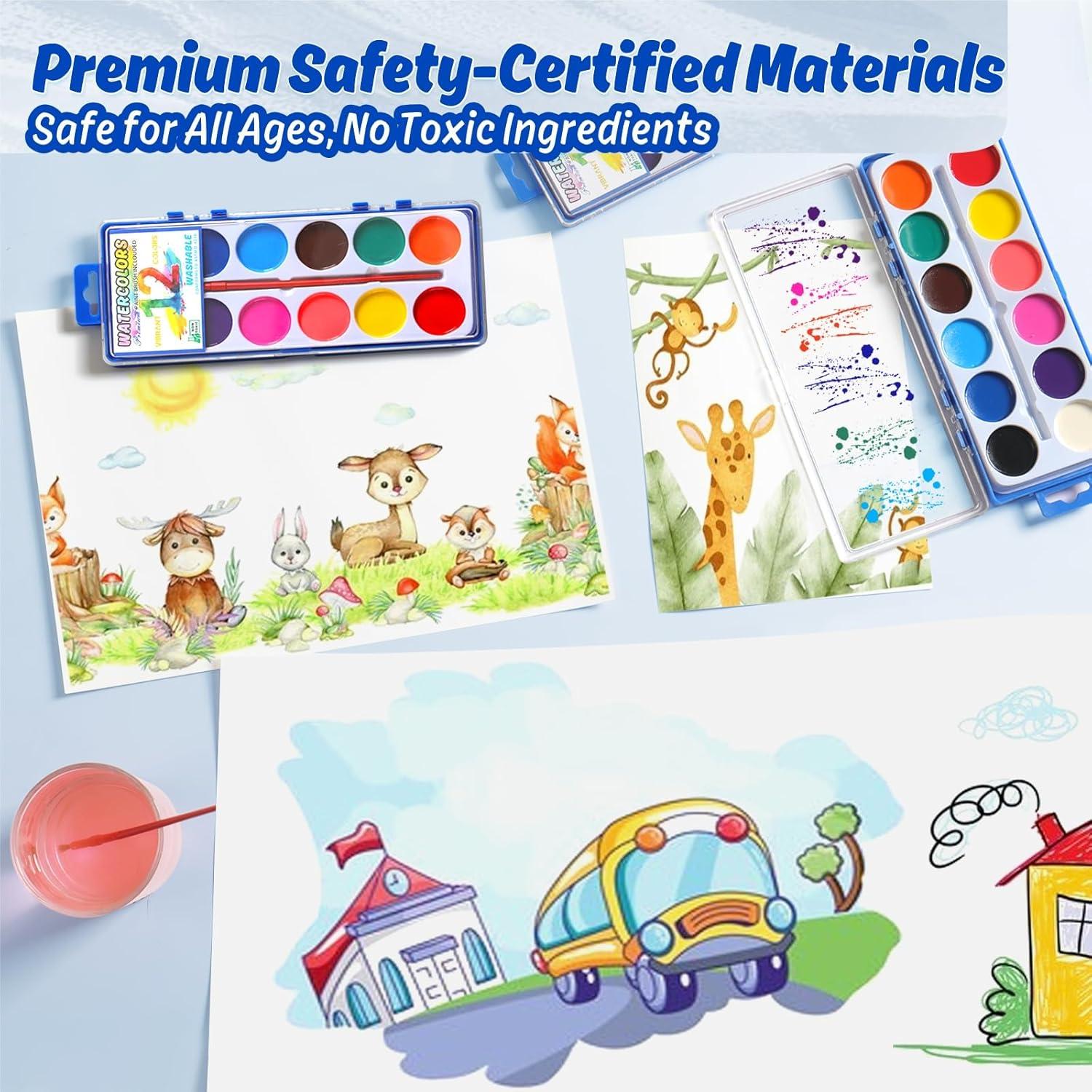 Set de Pintura Acuarela JIANERSHE 12 Colores Lavables 0.79kg