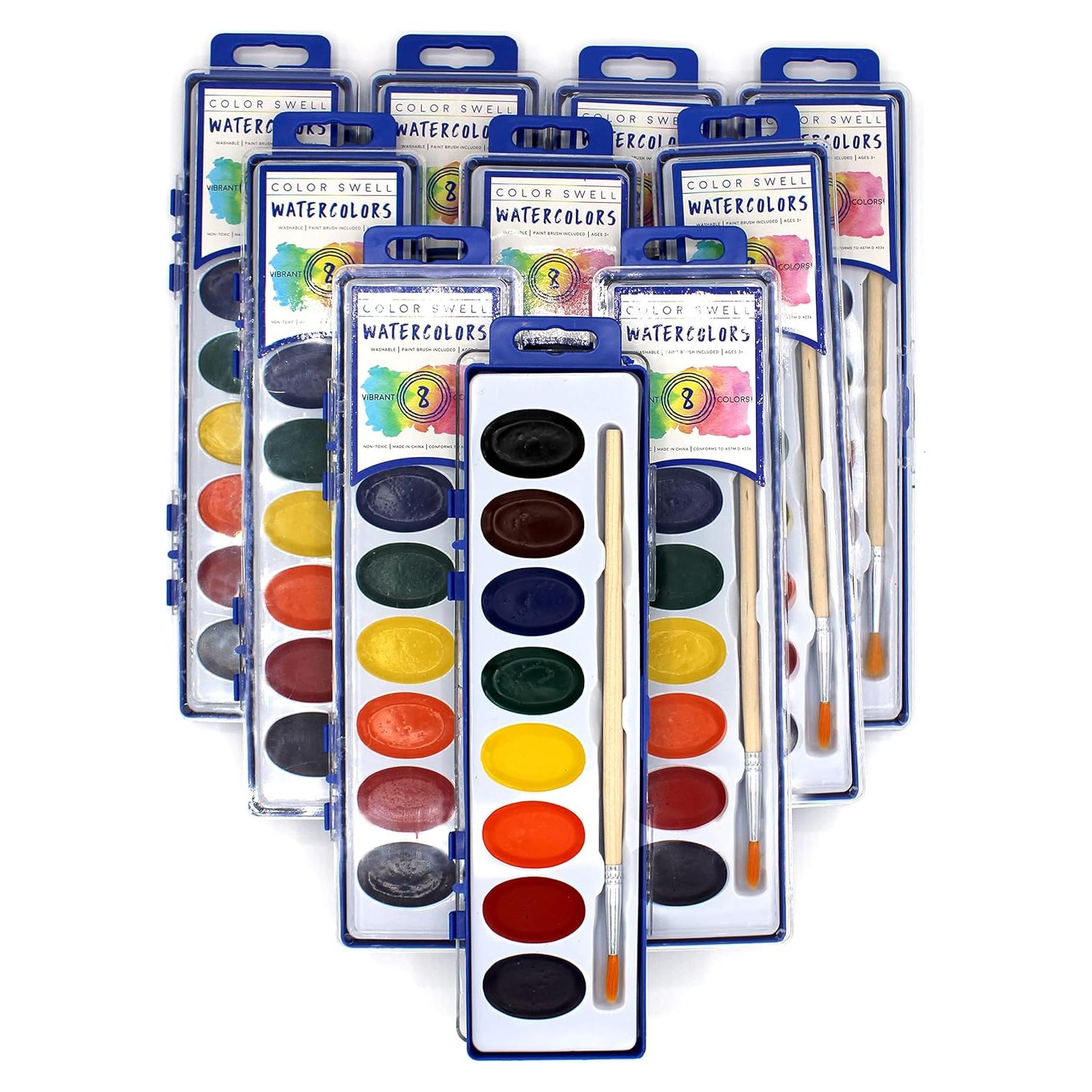 Pintura Acuarela Color Swell 10 Piezas Lavables para Niños