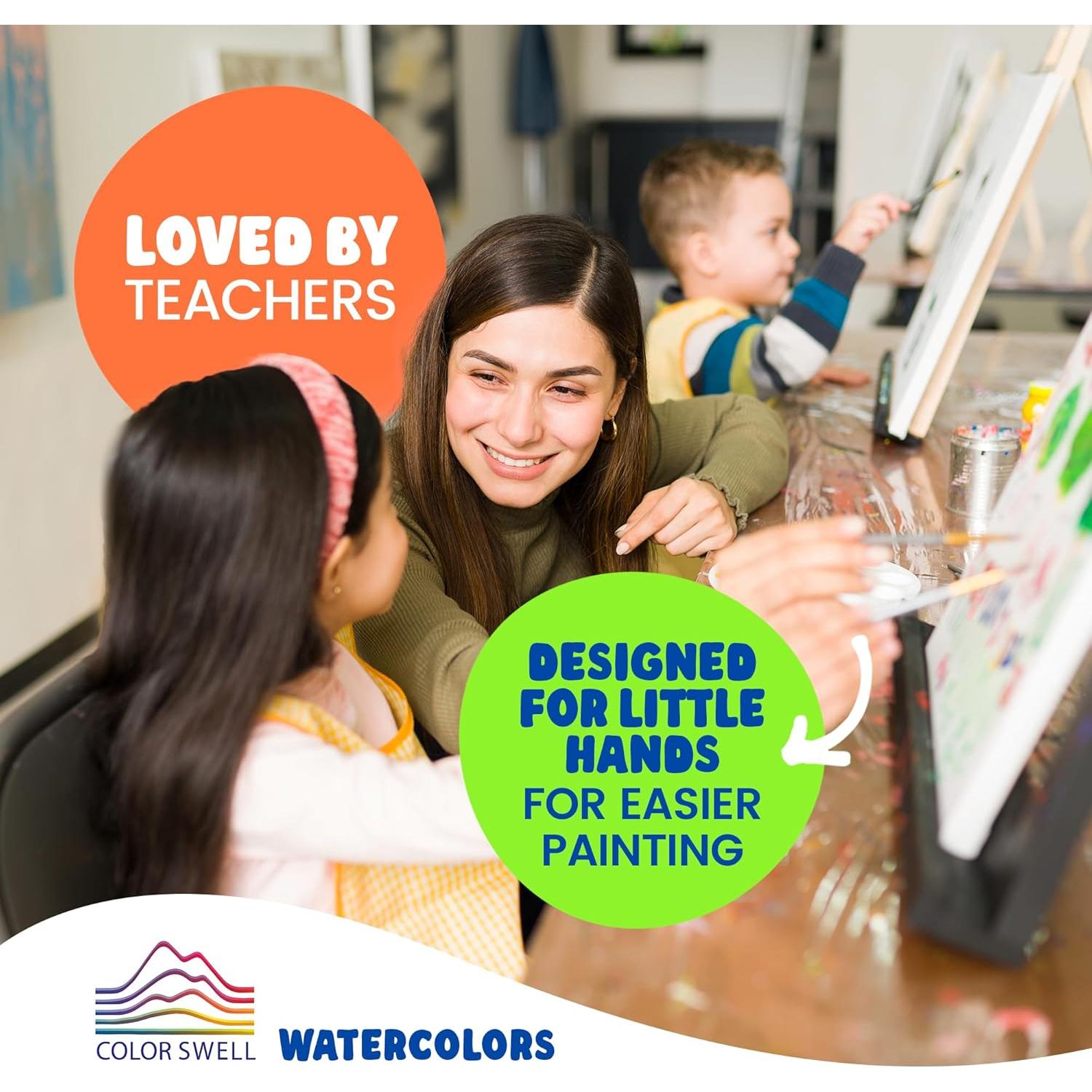 Pintura Acuarela Color Swell 10 Piezas Lavables para Niños