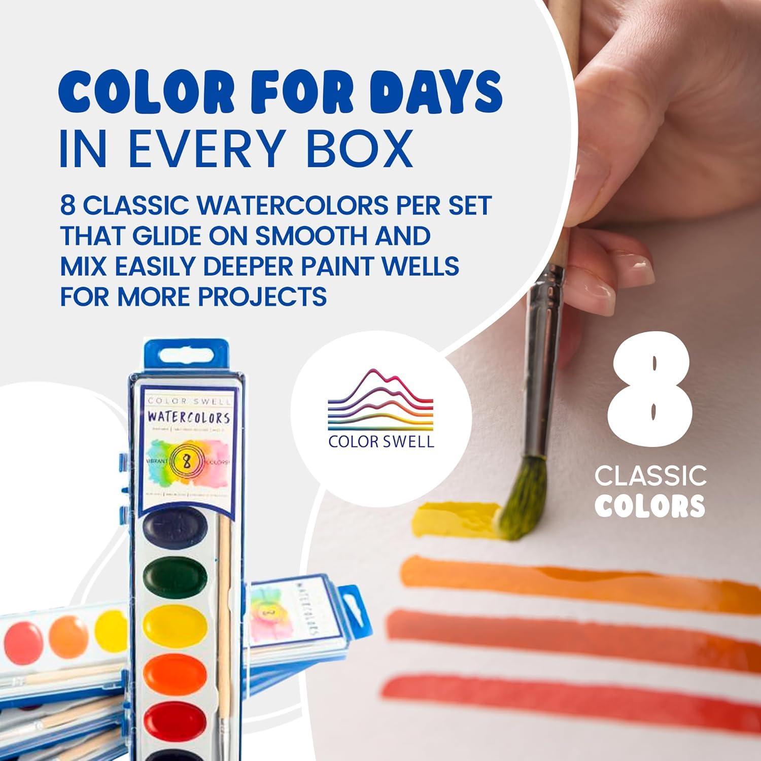 Pintura Acuarela Color Swell 10 Piezas Lavables para Niños