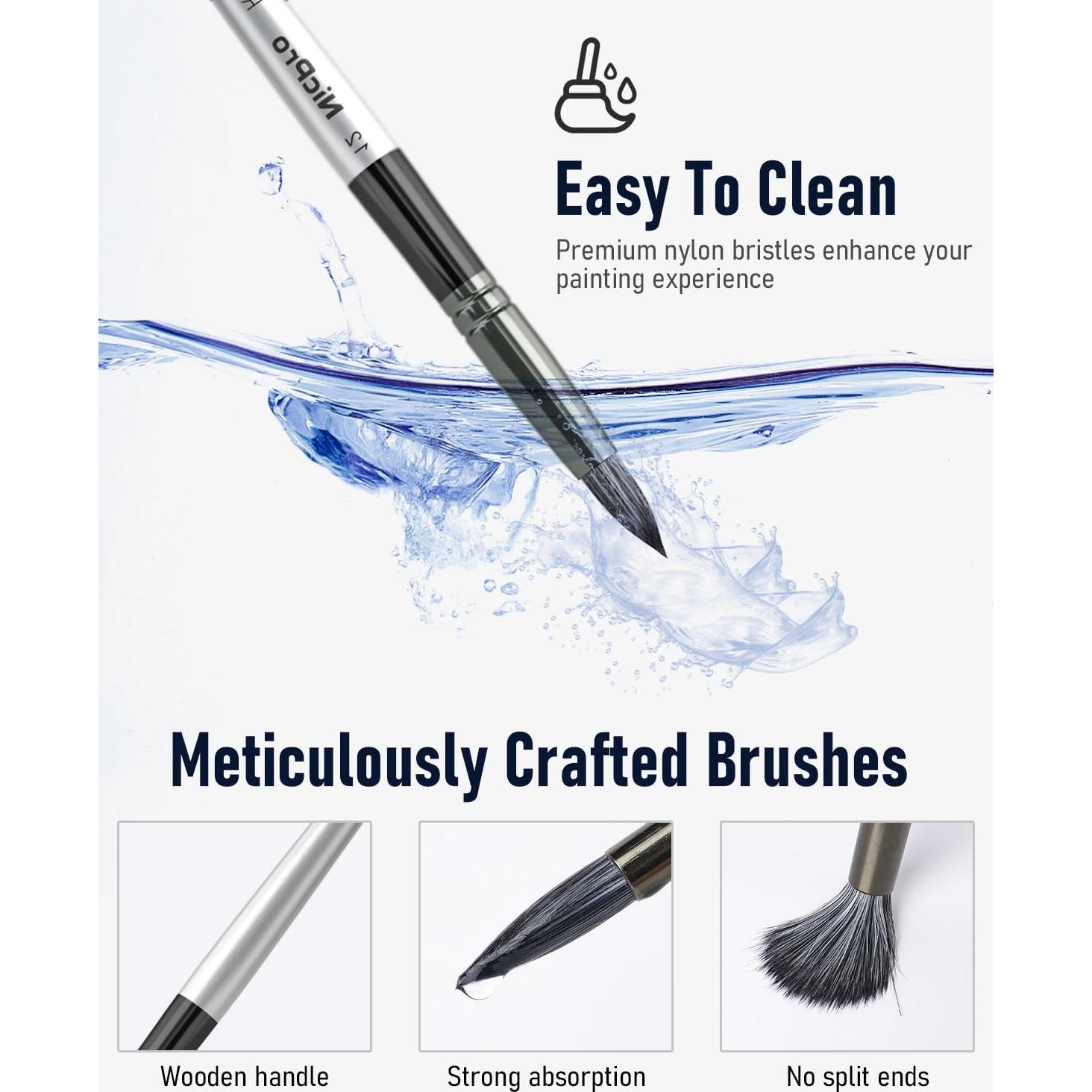 Conjunto de Pinceles de Pintura Nicpro 36 Piezas con Cuchillo