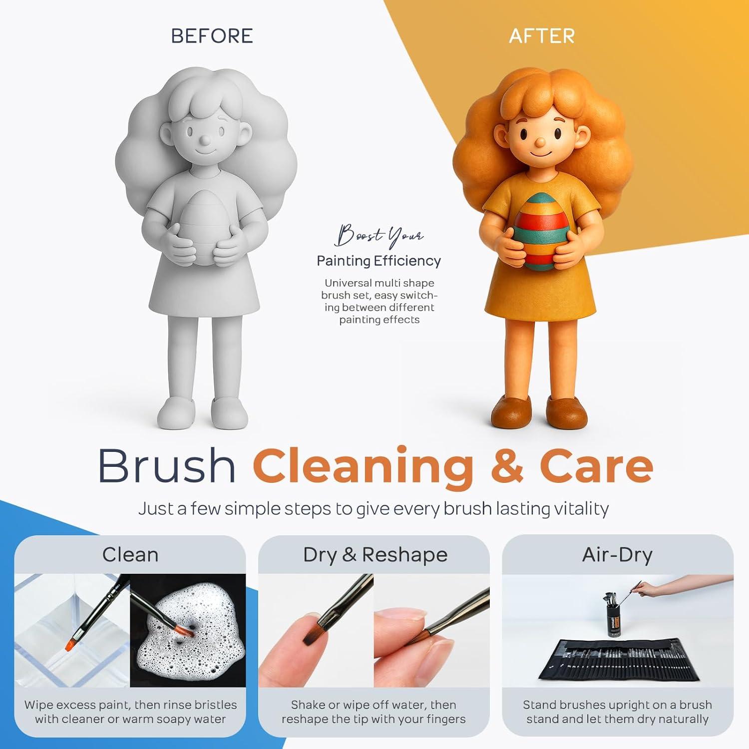 Conjunto de Pinceles de Pintura Nicpro 36 Piezas con Cuchillo