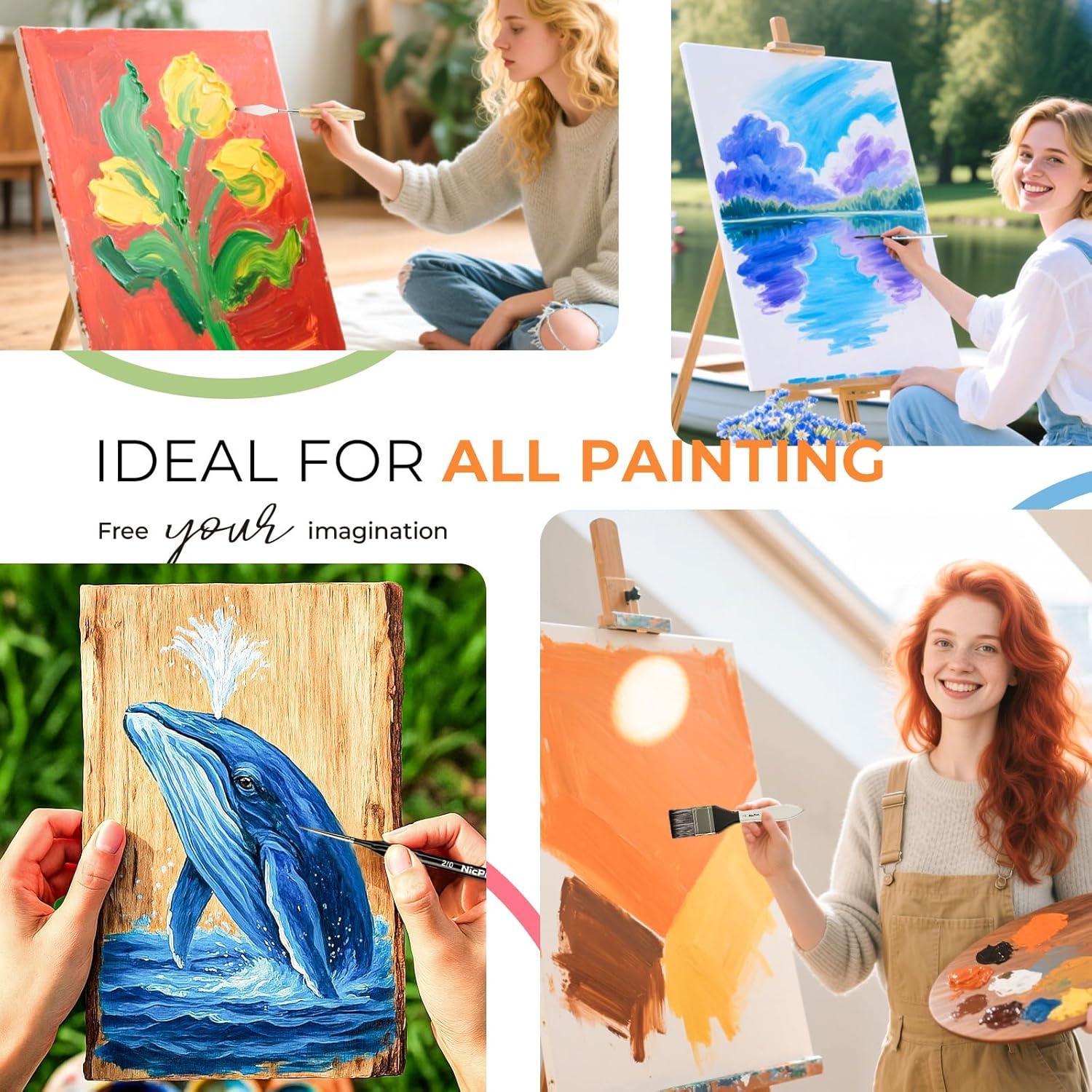 Conjunto de Pinceles de Pintura Nicpro 36 Piezas con Cuchillo