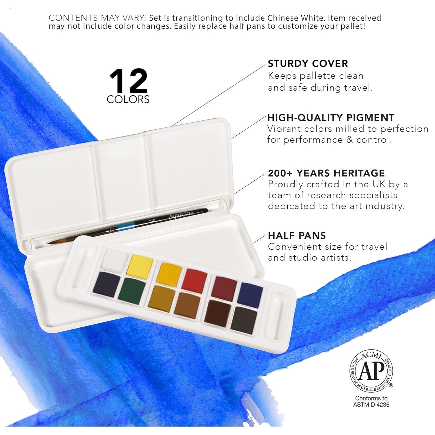 Set de Acuarelas Daler Rowney Aquafine 12 Colores 30ml