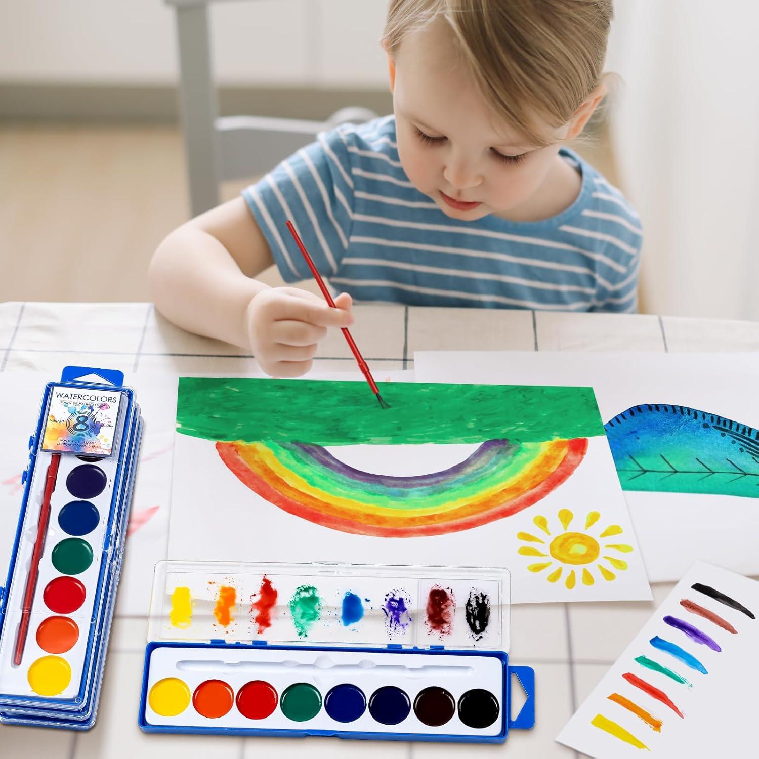 Set de Pintura Acuarela Duchong 72 Cuentas 8 Colores Lavables