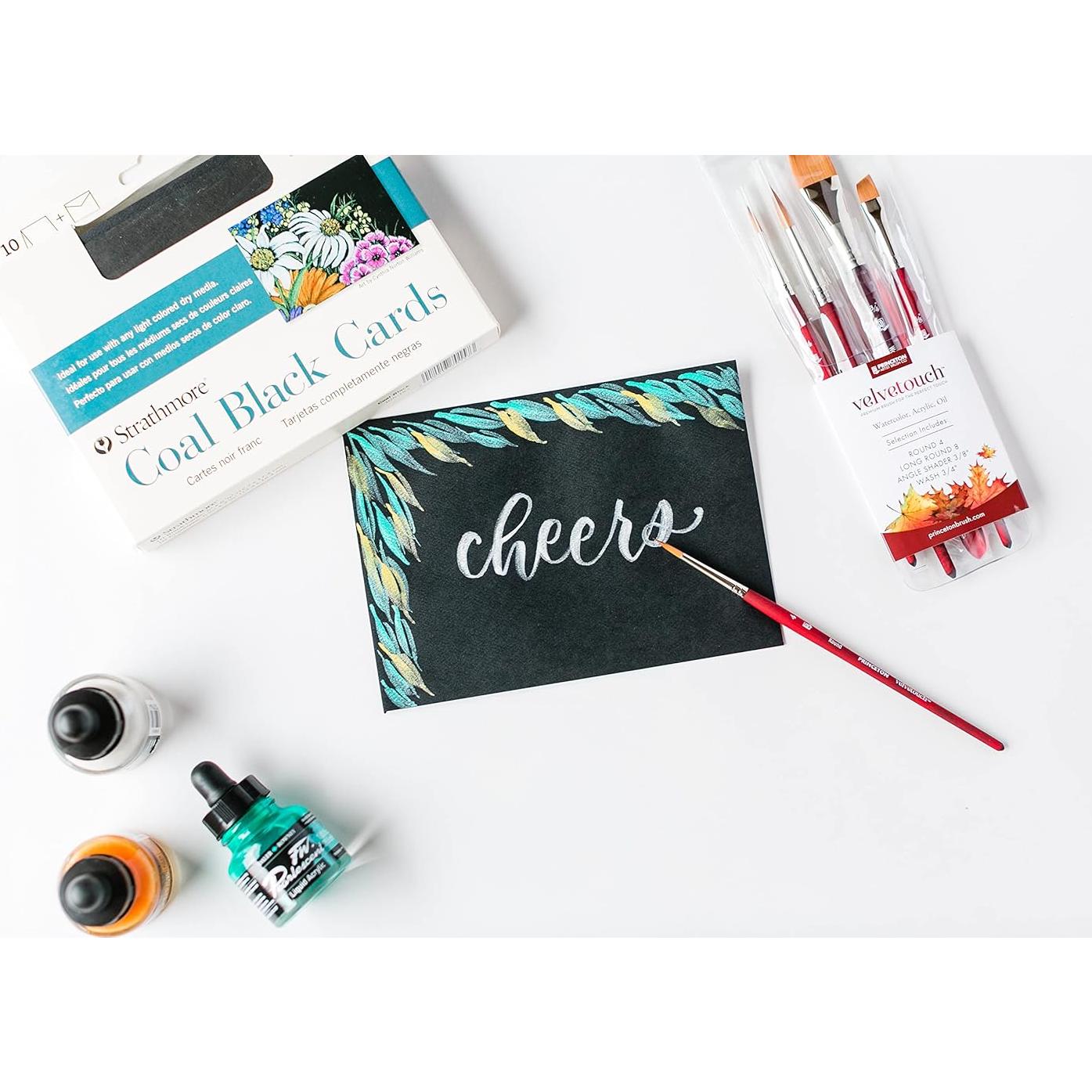 Set de 4 Pinceles Sintéticos Princeton Velvetouch para Acrílico y Óleo