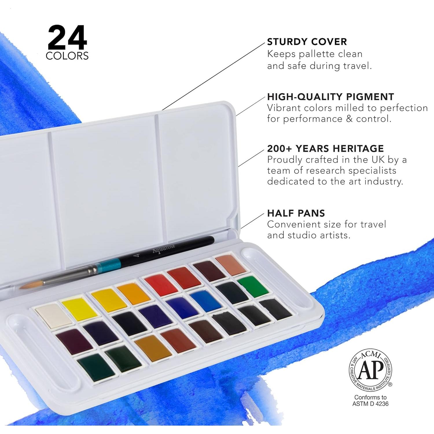 Set de Acuarelas Daler Rowney Aquafine 24 Colores Viaje