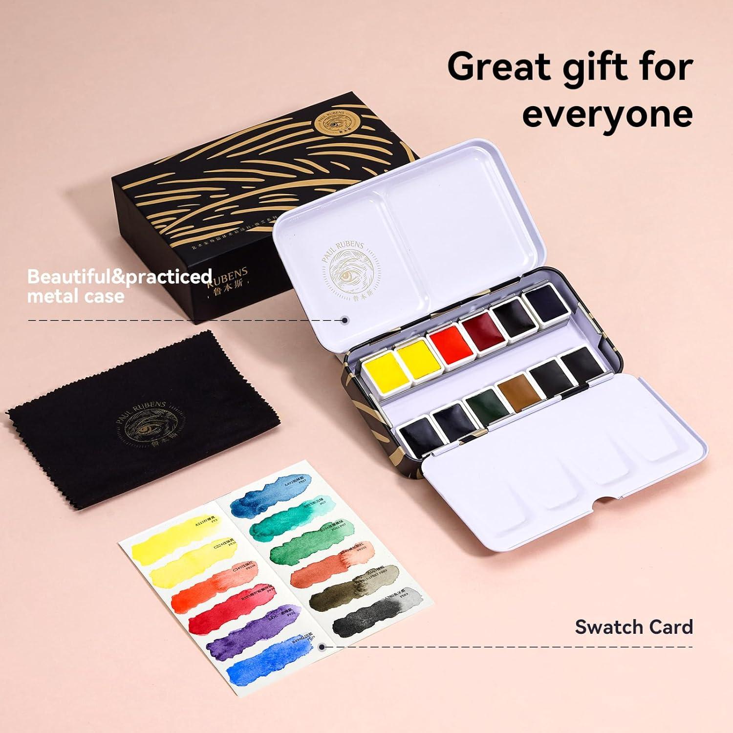 Juego de Acuarelas Paul Rubens 12 Colores Vibrantes Portátil