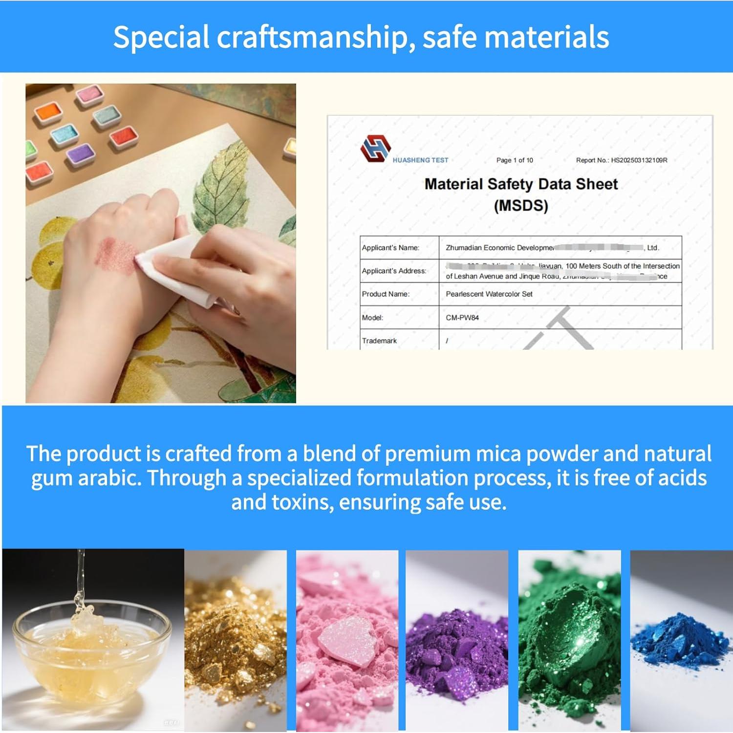 Set de Pintura Acuarela Metálica YZYBFUQ 84 Colores 2ml