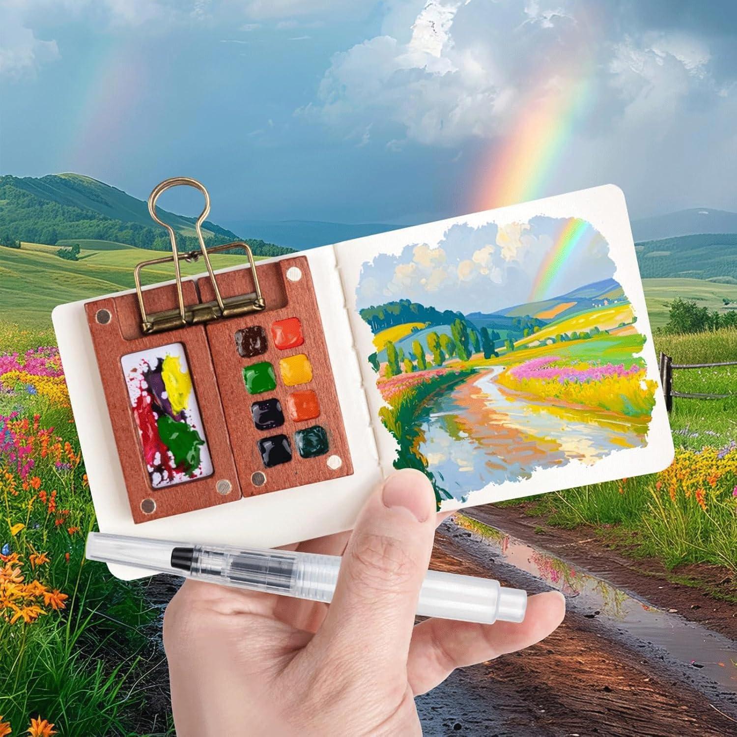 Juego de Acuarelas de Viaje Dingshengjie WC01 con Paleta