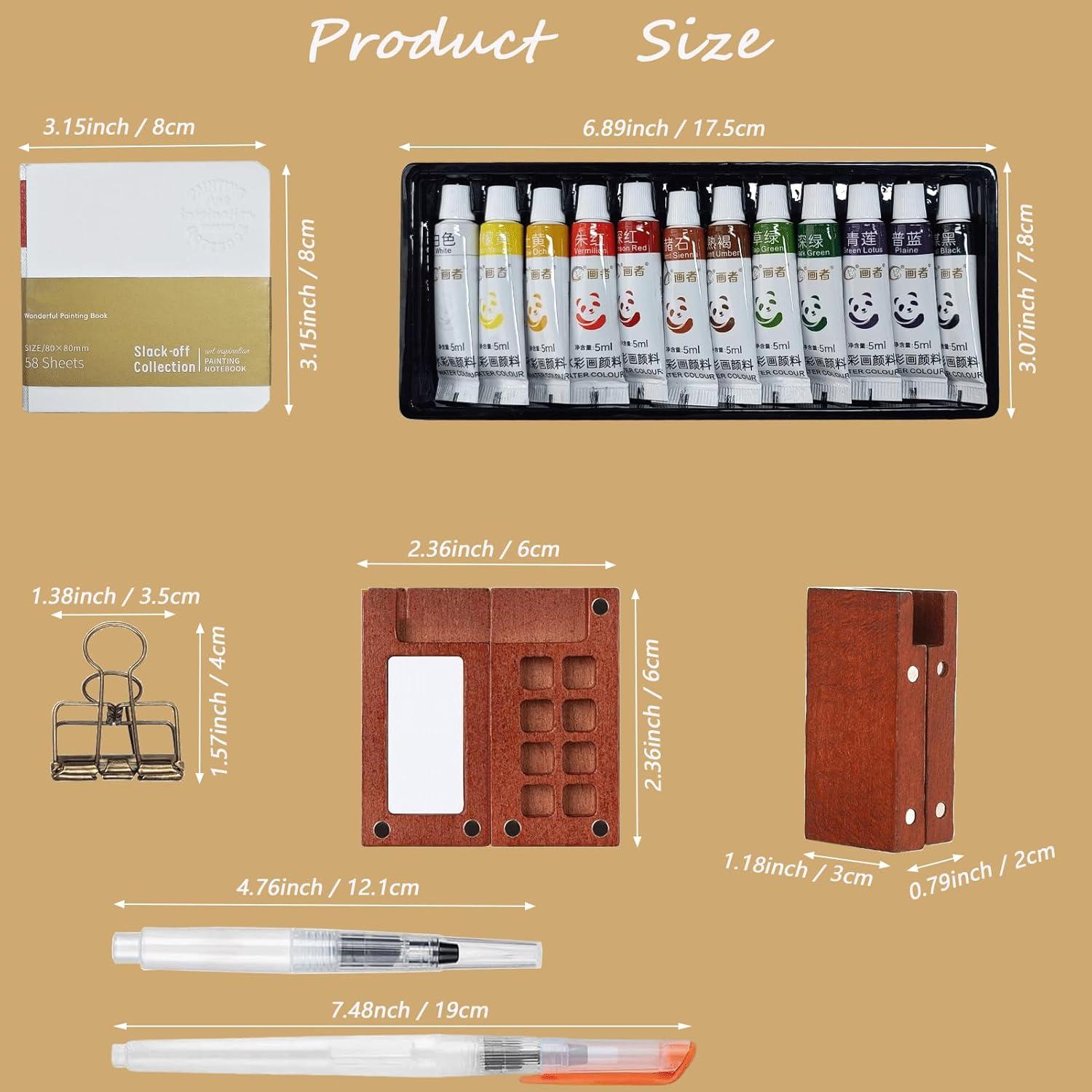 Juego de Acuarelas de Viaje Dingshengjie WC01 con Paleta