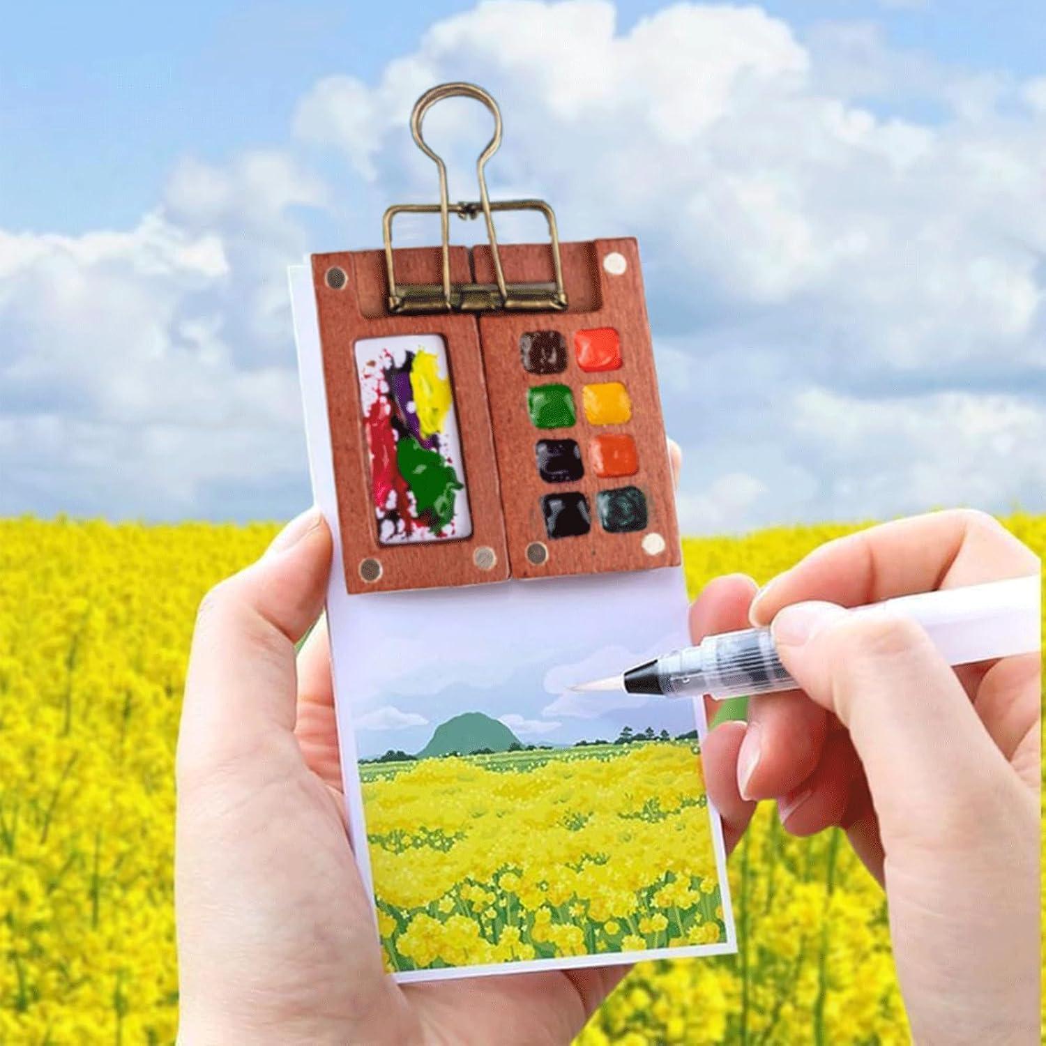 Juego de Acuarelas de Viaje Dingshengjie WC01 con Paleta