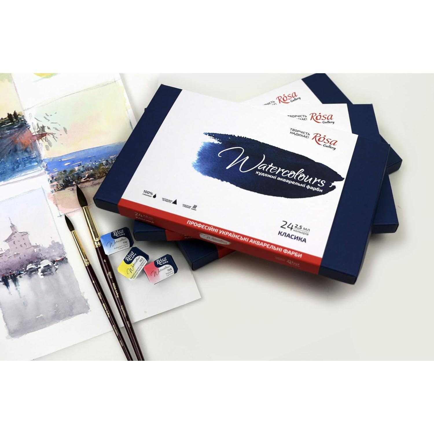 Set de 24 Pinturas Acuarela Rosa Gallery - Colores Vibrantes