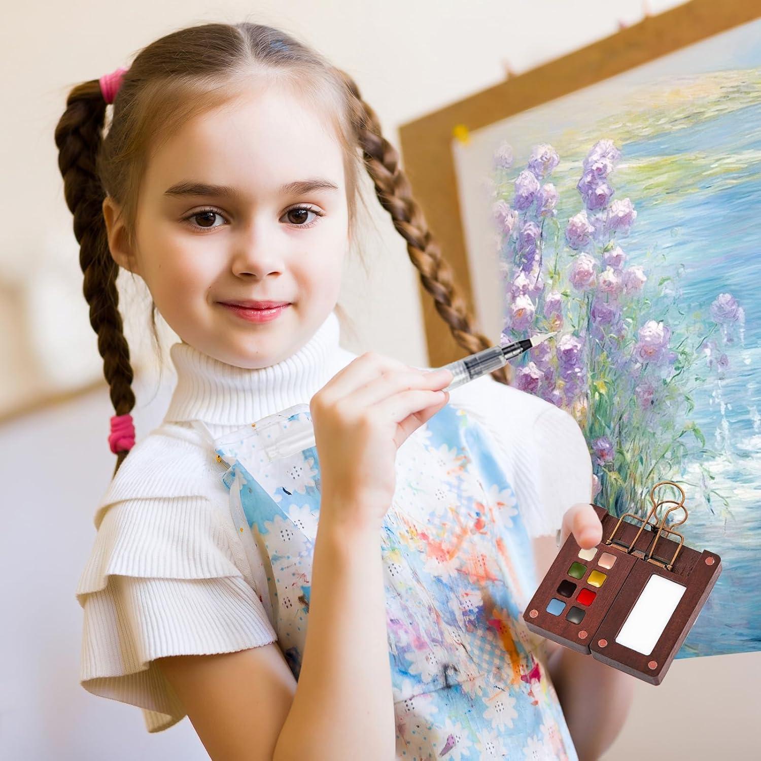 Mini Kit de Acuarela Portátil Gootxusk 8 Colores 5.8cm