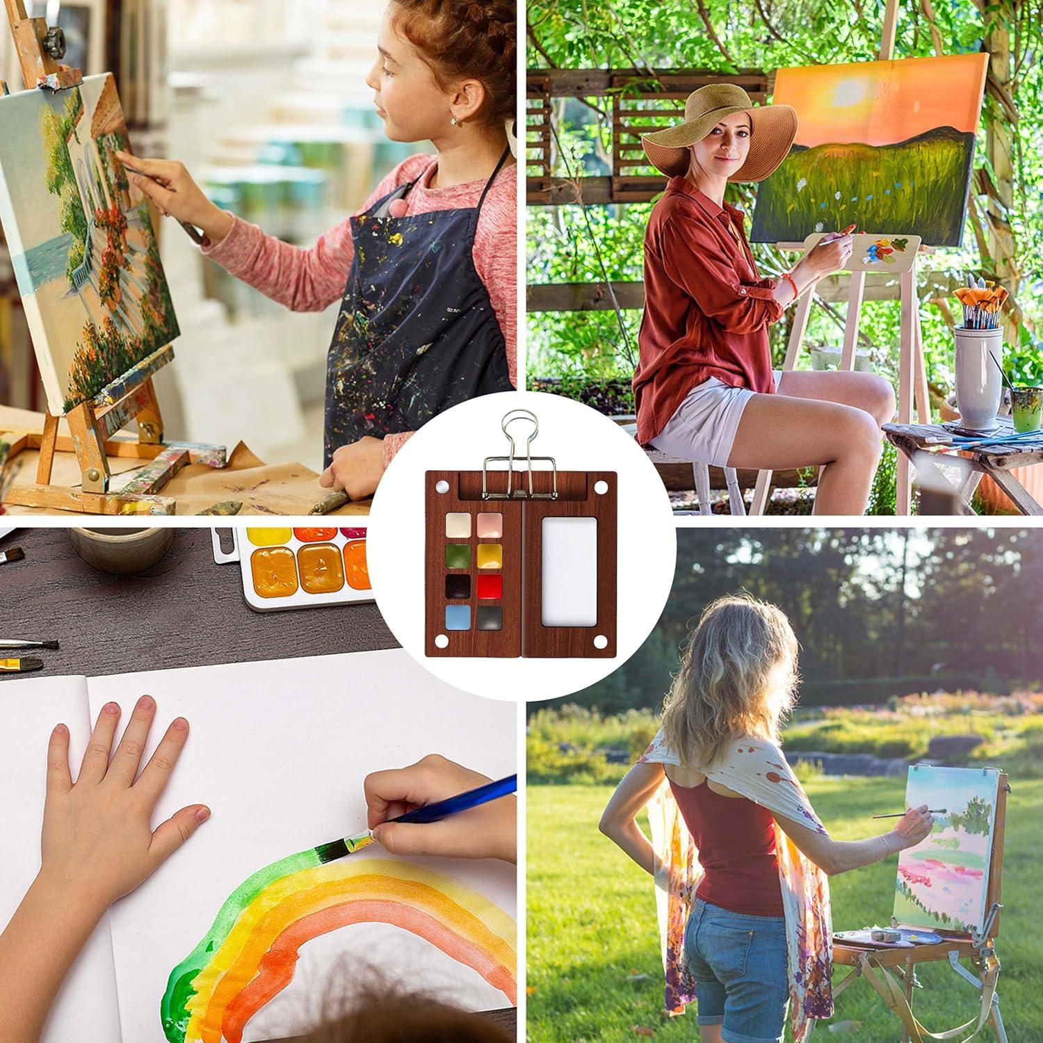 Mini Kit de Acuarela Portátil Gootxusk 8 Colores 5.8cm