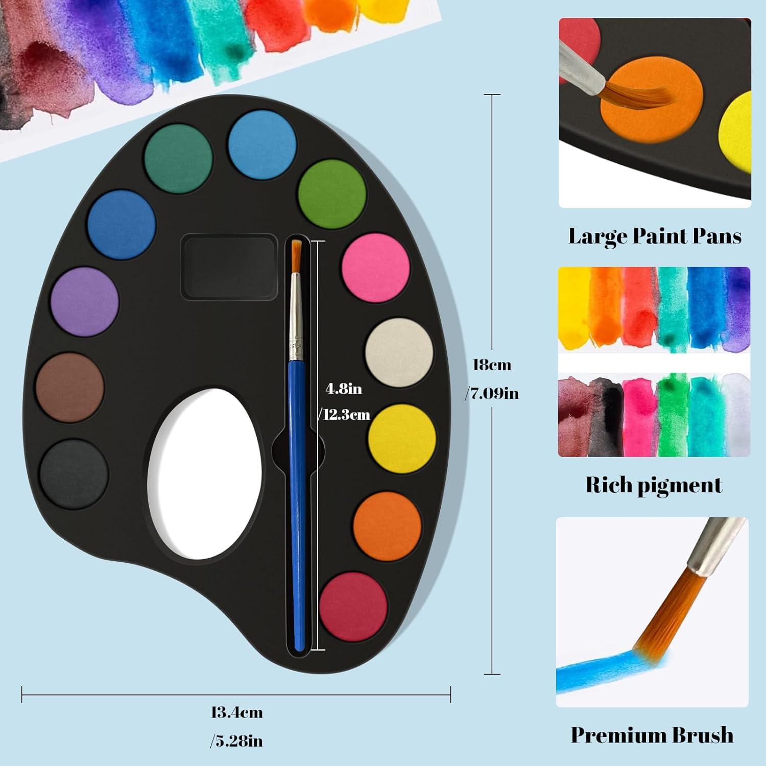 Juego de Pintura Acuarela OSIMIG 24 Paquetes 12 Colores Lavables