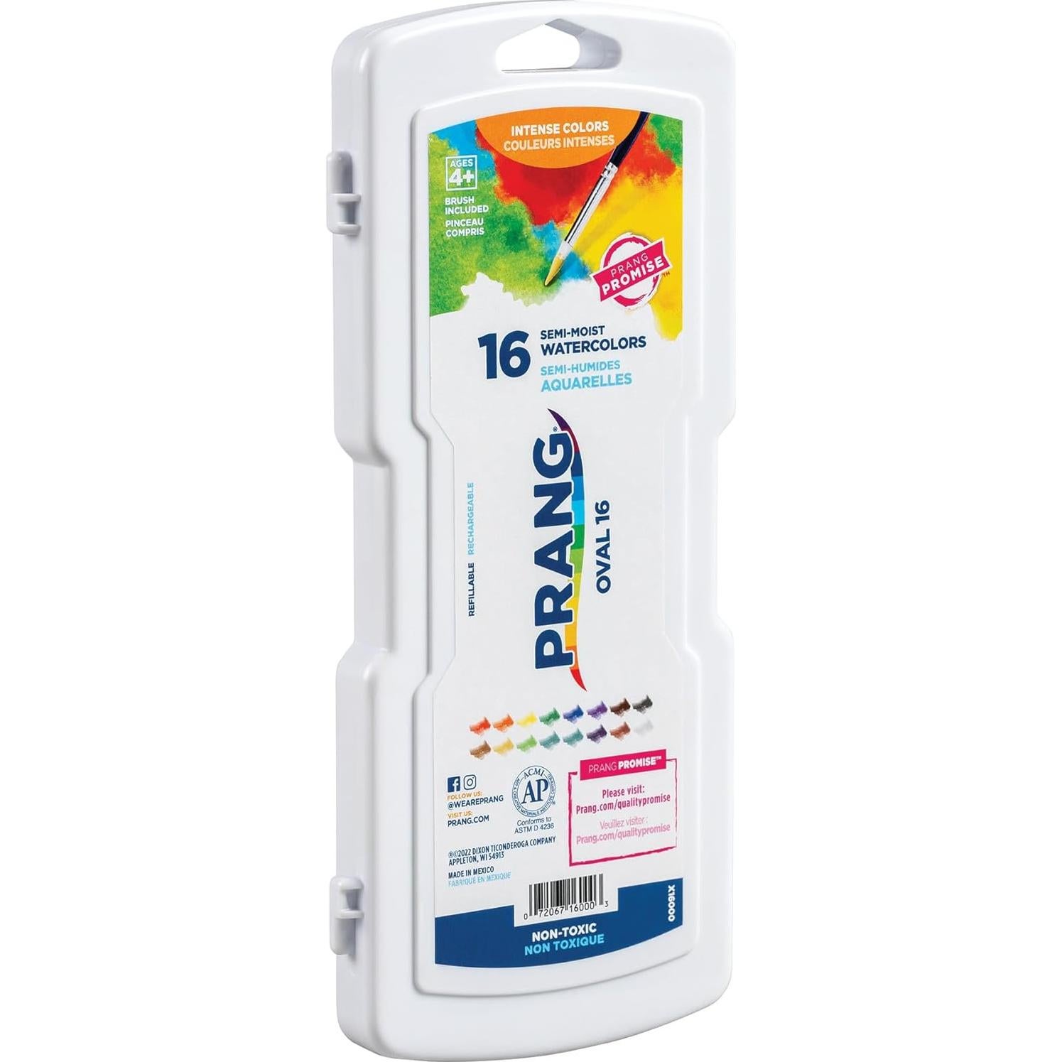 Juego de Pintura Acuarela Prang 16 Colores No Tóxicos