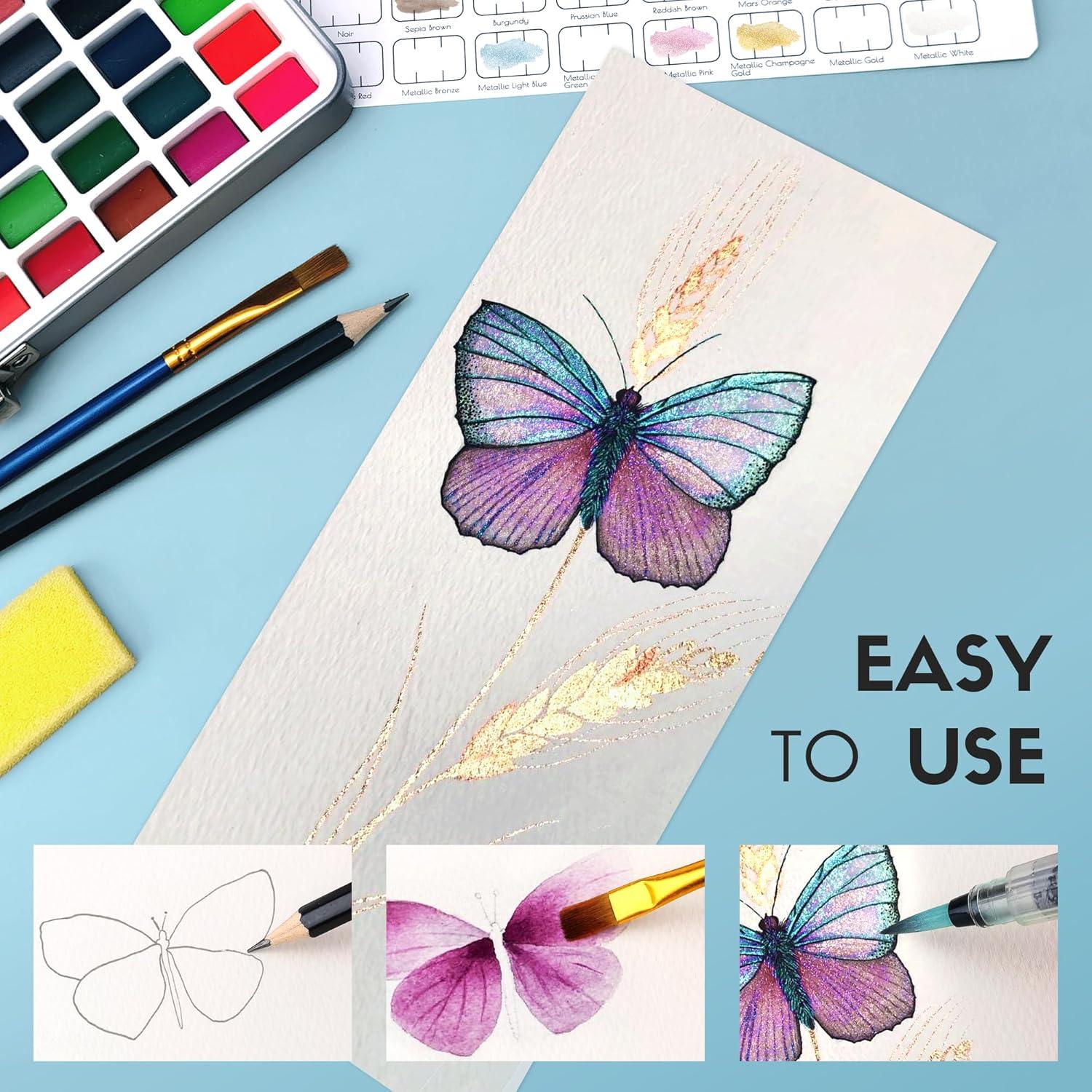 Juego de Pintura Acuarela SRUOLOC 50 Colores con Estuche Portátil