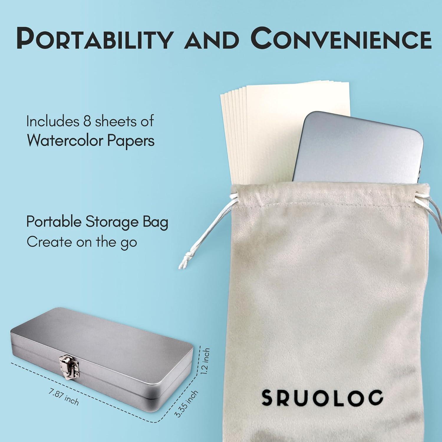 Juego de Pintura Acuarela SRUOLOC 50 Colores con Estuche Portátil