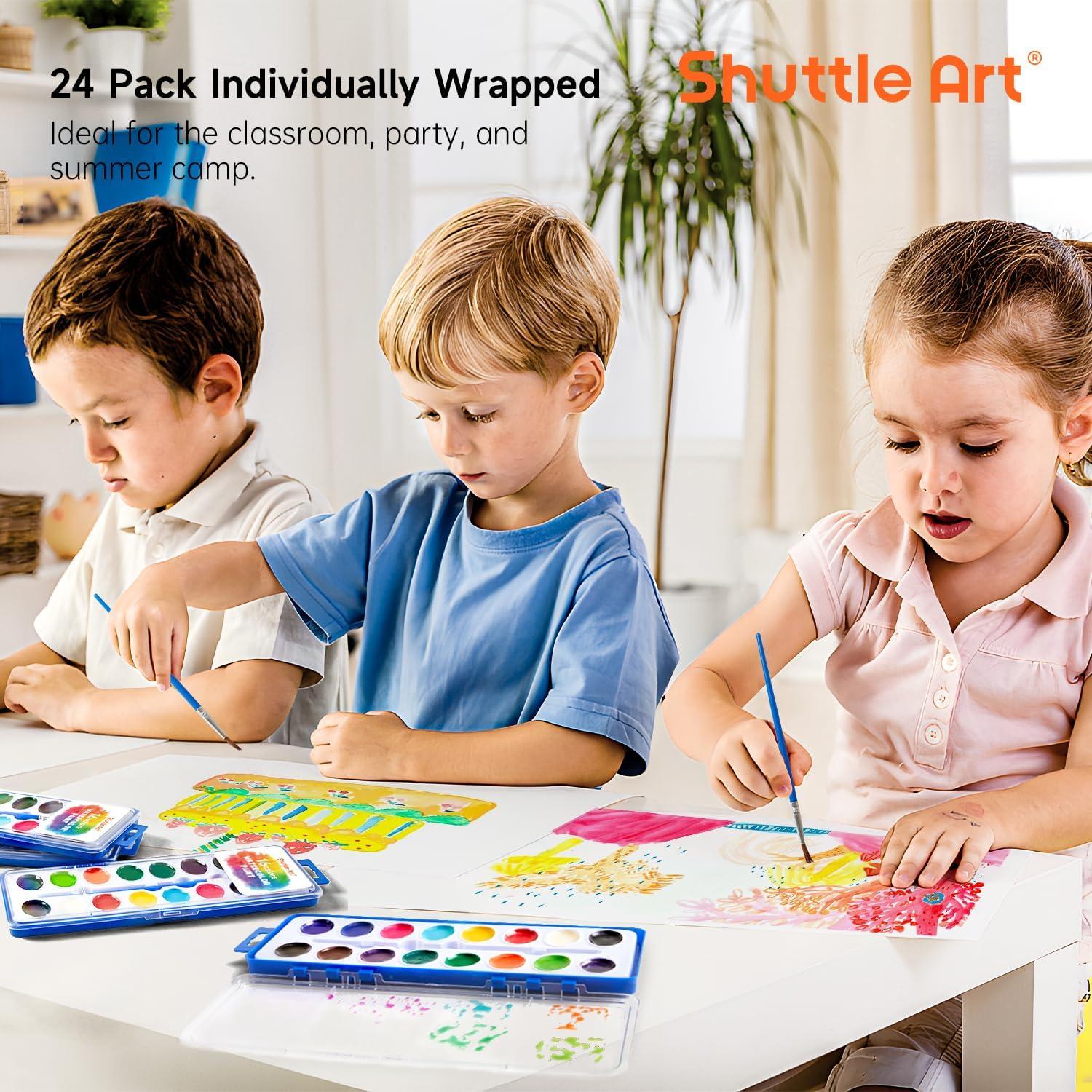 Conjunto de Acuarelas Shuttle Art 24 Piezas 16 Colores Lavables