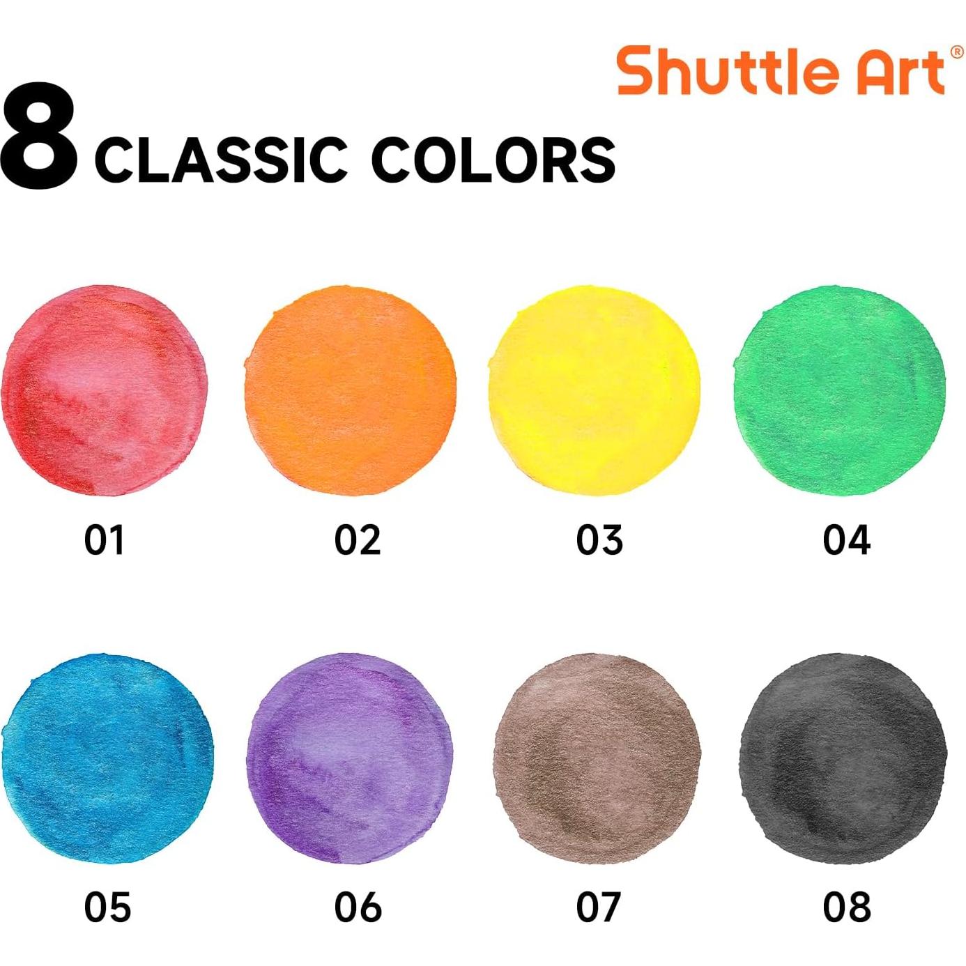 Conjunto de Pintura Acuarela Shuttle Art 40 Piezas 8 Colores