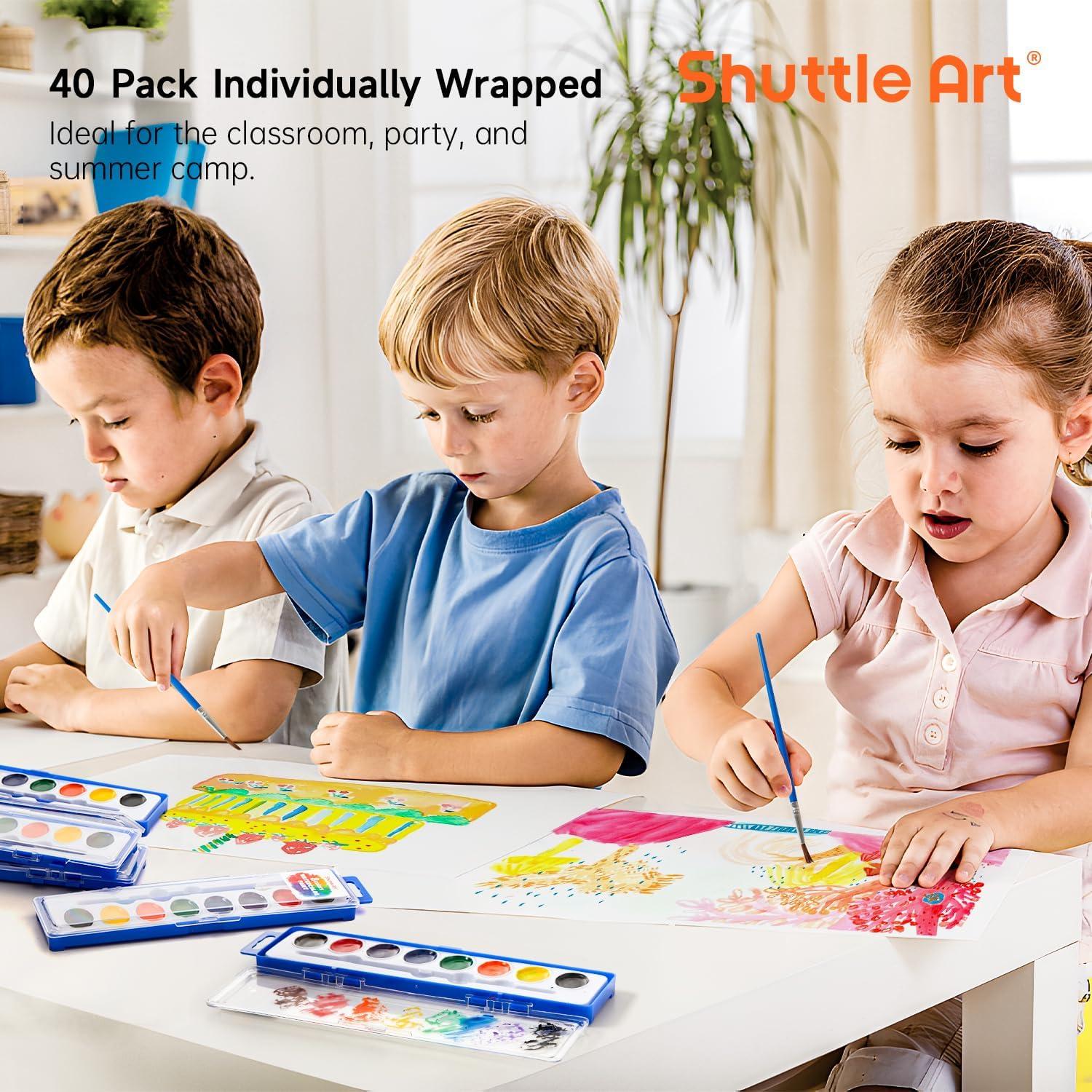 Conjunto de Pintura Acuarela Shuttle Art 40 Piezas 8 Colores