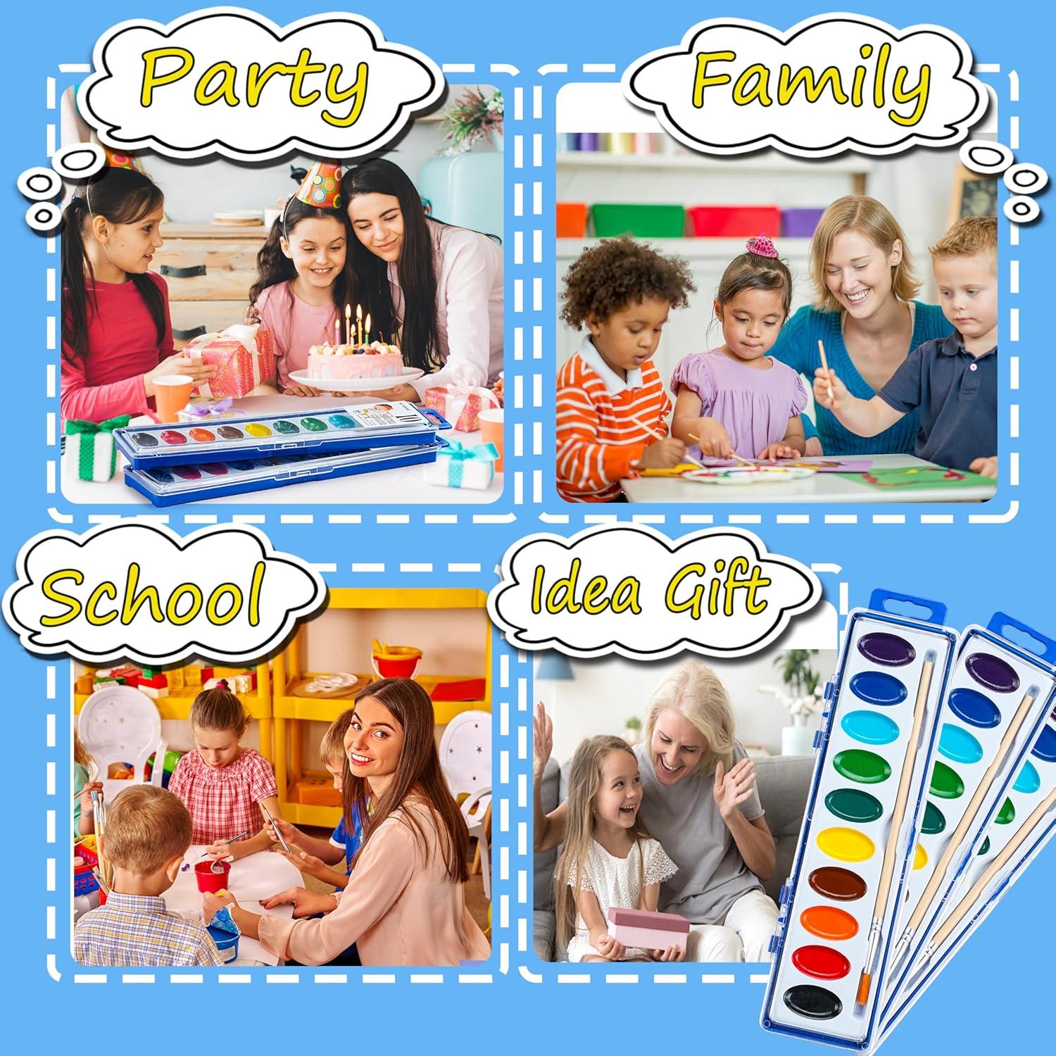 Juego de Pinturas Acuarelables WOSWEL 10 Colores Lavables 24 Pzs